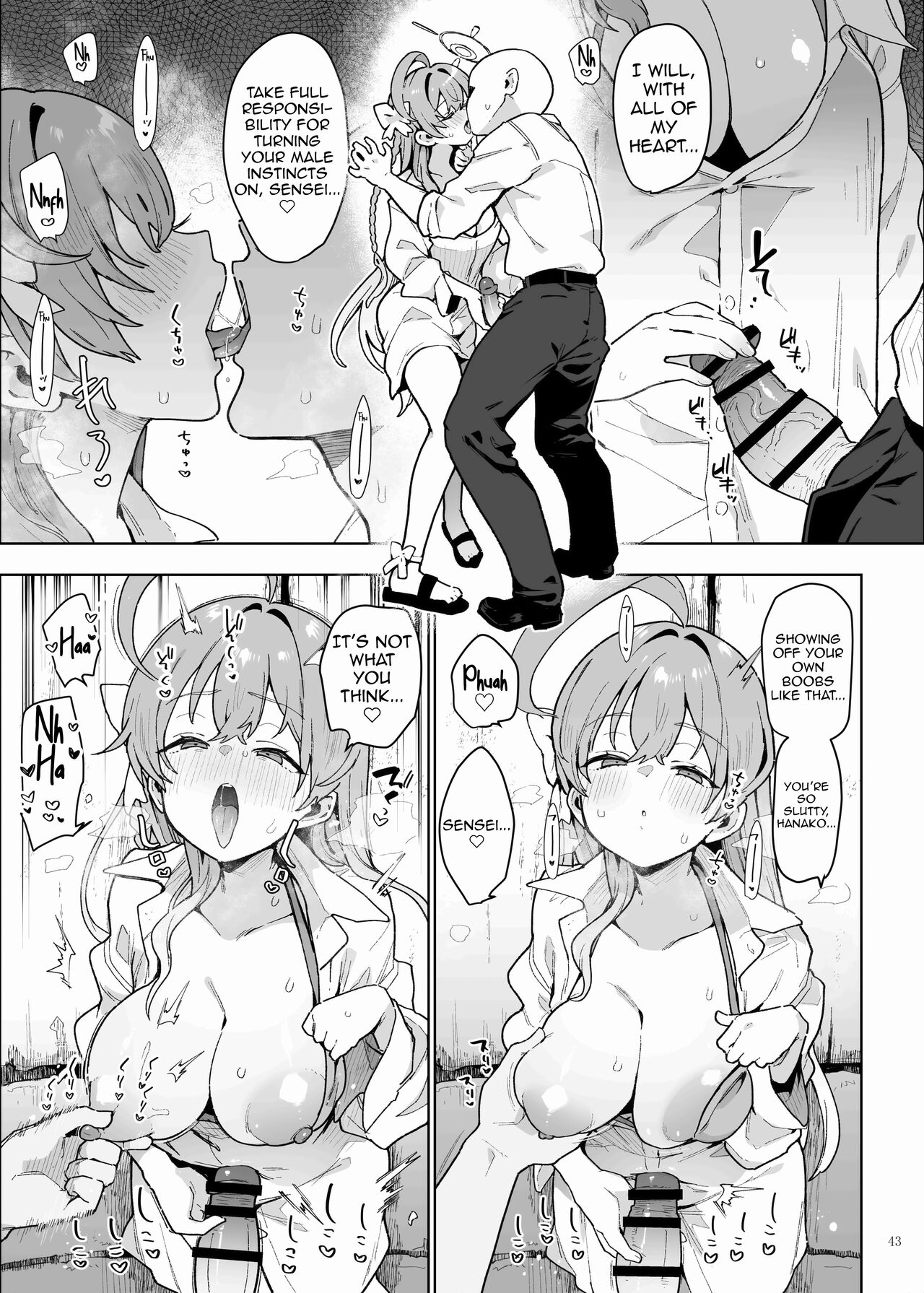 [Kakuzatou (Various)]BluArch Icha Love Ero Goudou "Zetsurin Taisai"(Blue Archive) [English] [Shiririn] [Digital] Page 45