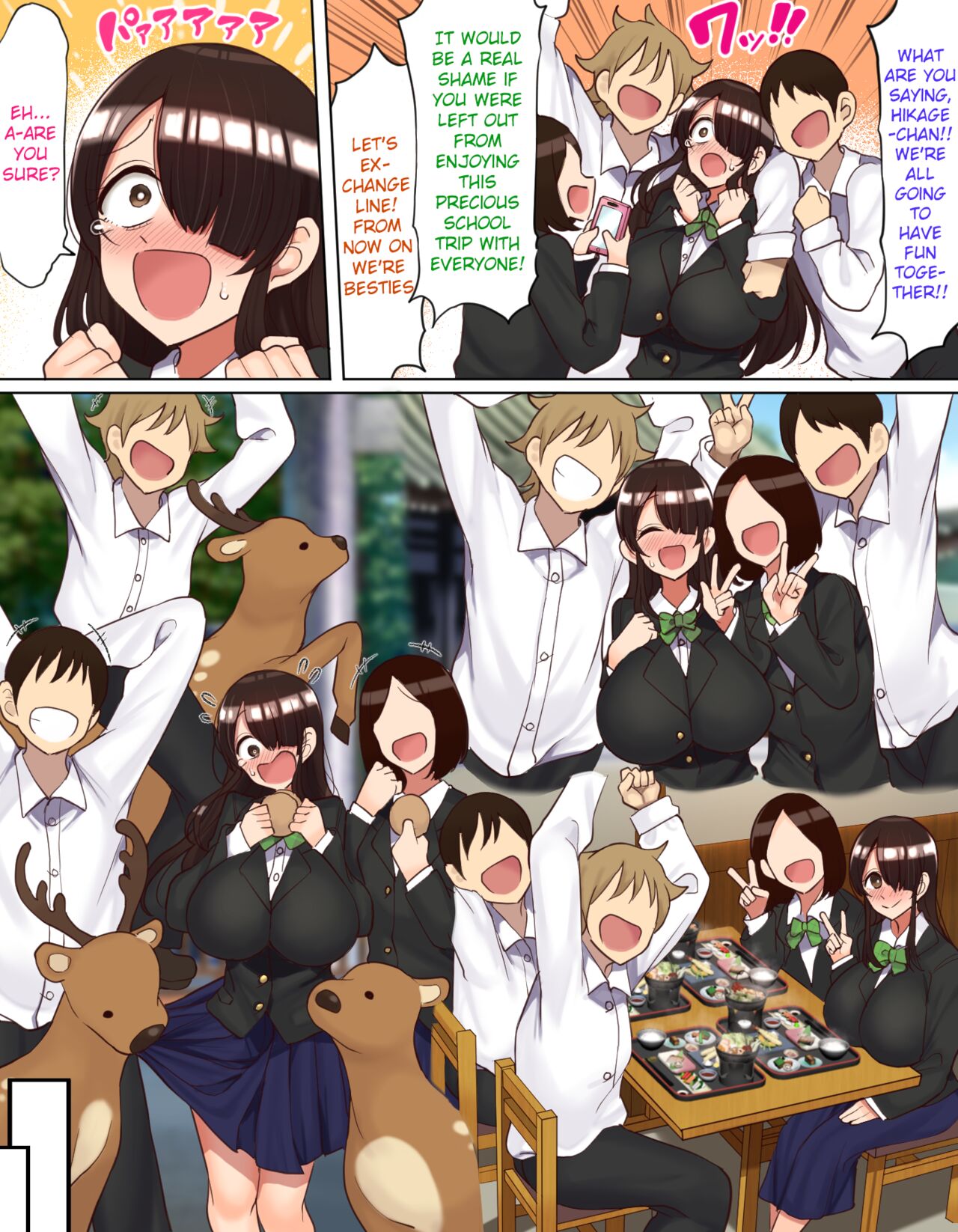 [Hamusuta-nonikomi (Motsuaki)]Shuugaku Ryokou de YouCha to Onaji Group ni Nacchatta Mekakure InCha-chan | Gloomy-chan Ended Up in a Lively Group on the School Trip[English] Page 3