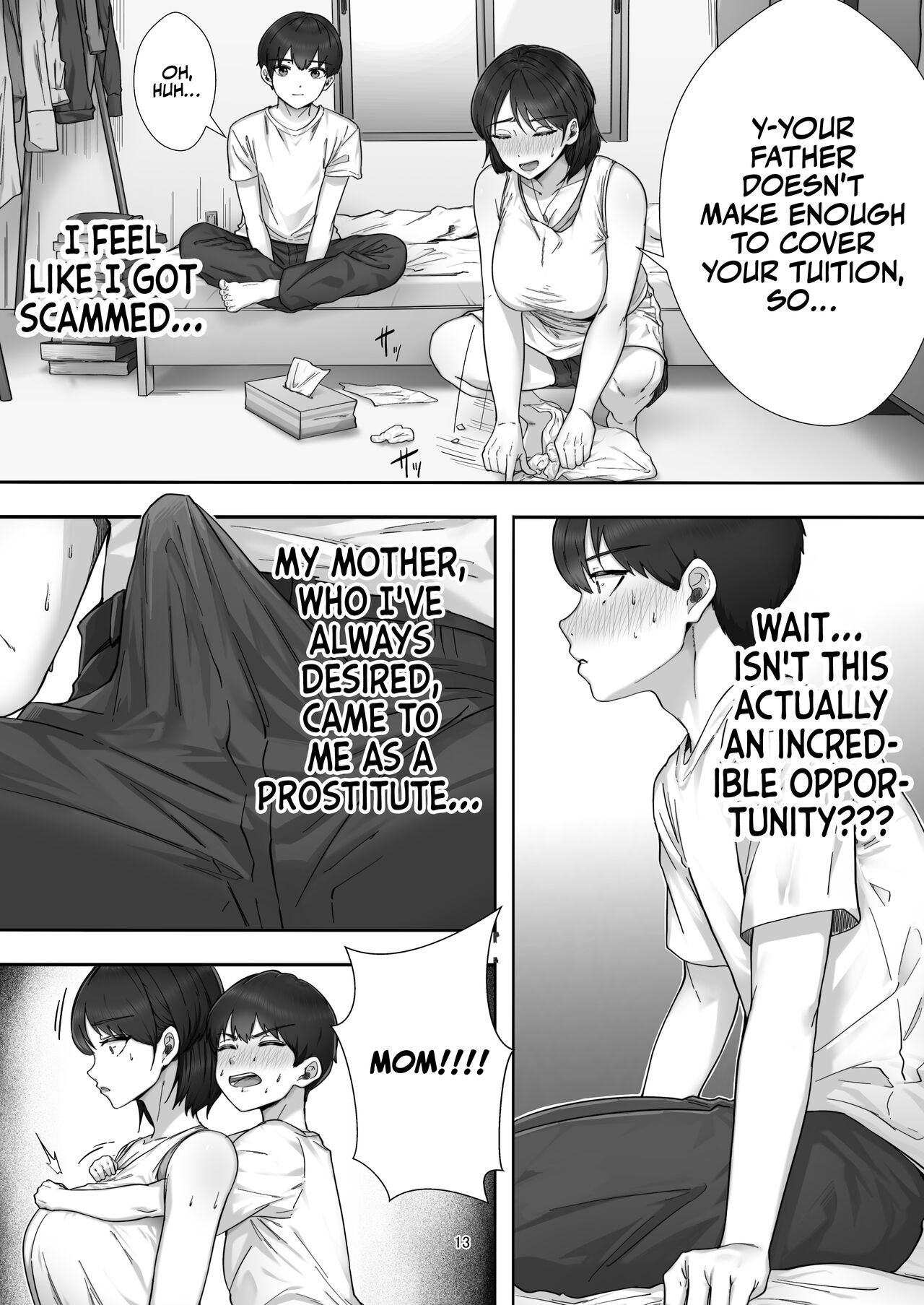 [Tarobaumu]DeliHeal Yondara Gachi no Kaa-chan ga Kita Hanashi. | When I Ordered a Call Girl My Mom Actually Showed Up.[English] [korafu] Page 12