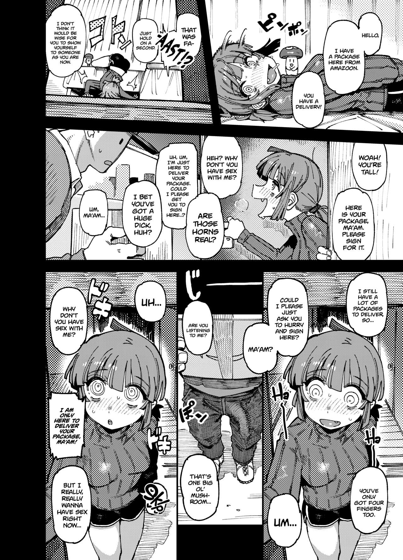 [Hoshoku Shoujo (Karasu Chan)]Ie ga Shike Sugite Haete Kita Genkaku Yuuhatsu Kinoko wo Gosyoku Shite Hatsujyou Shita Ato no Are ya Kore[English] [Digital] Page 10