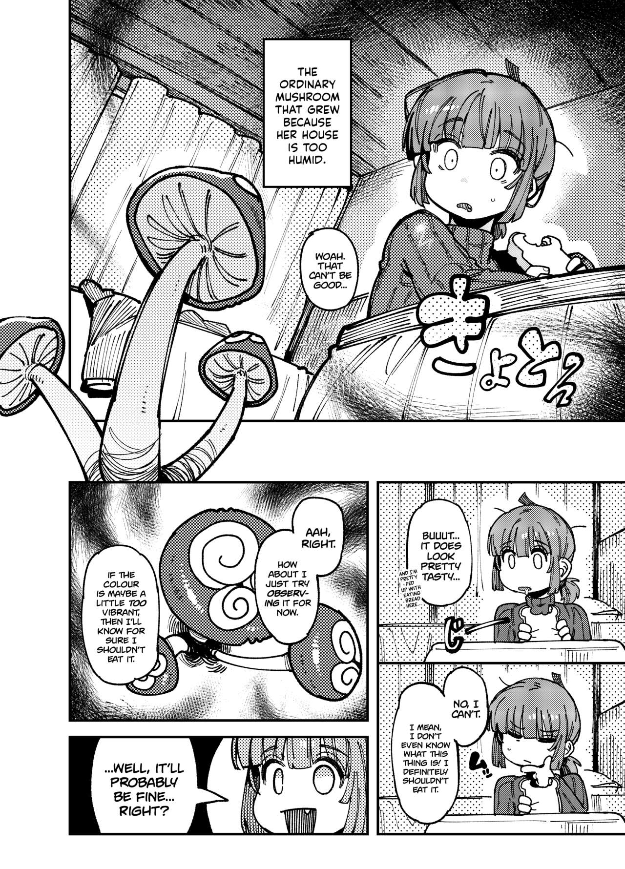 [Hoshoku Shoujo (Karasu Chan)]Ie ga Shike Sugite Haete Kita Genkaku Yuuhatsu Kinoko wo Gosyoku Shite Hatsujyou Shita Ato no Are ya Kore[English] [Digital] Page 4