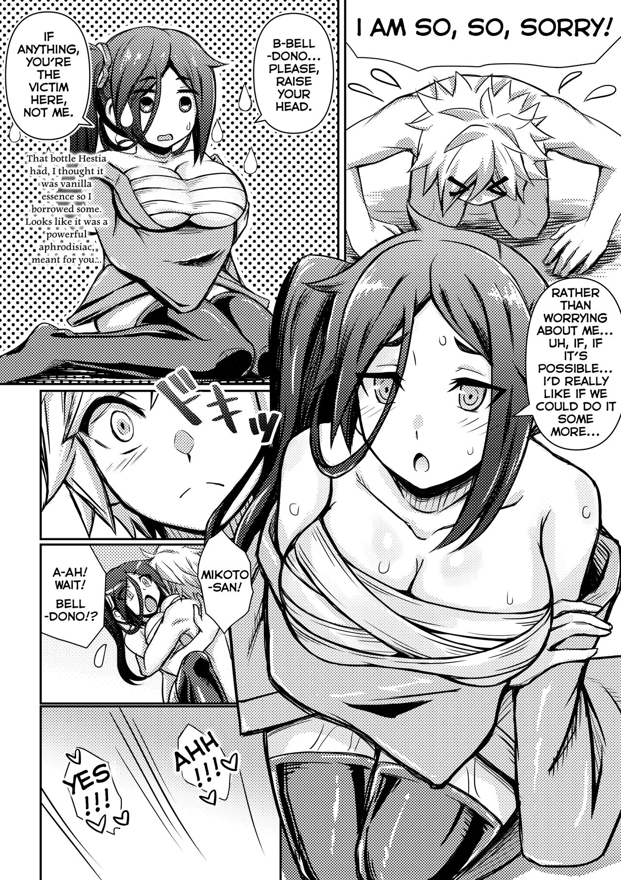 [Bareisho Tarou]Mikoto Has Sex With An Out Of Control Bell(Dungeon ni Deai o Motomeru no wa Machigatteiru Darou ka) [English] Page 10