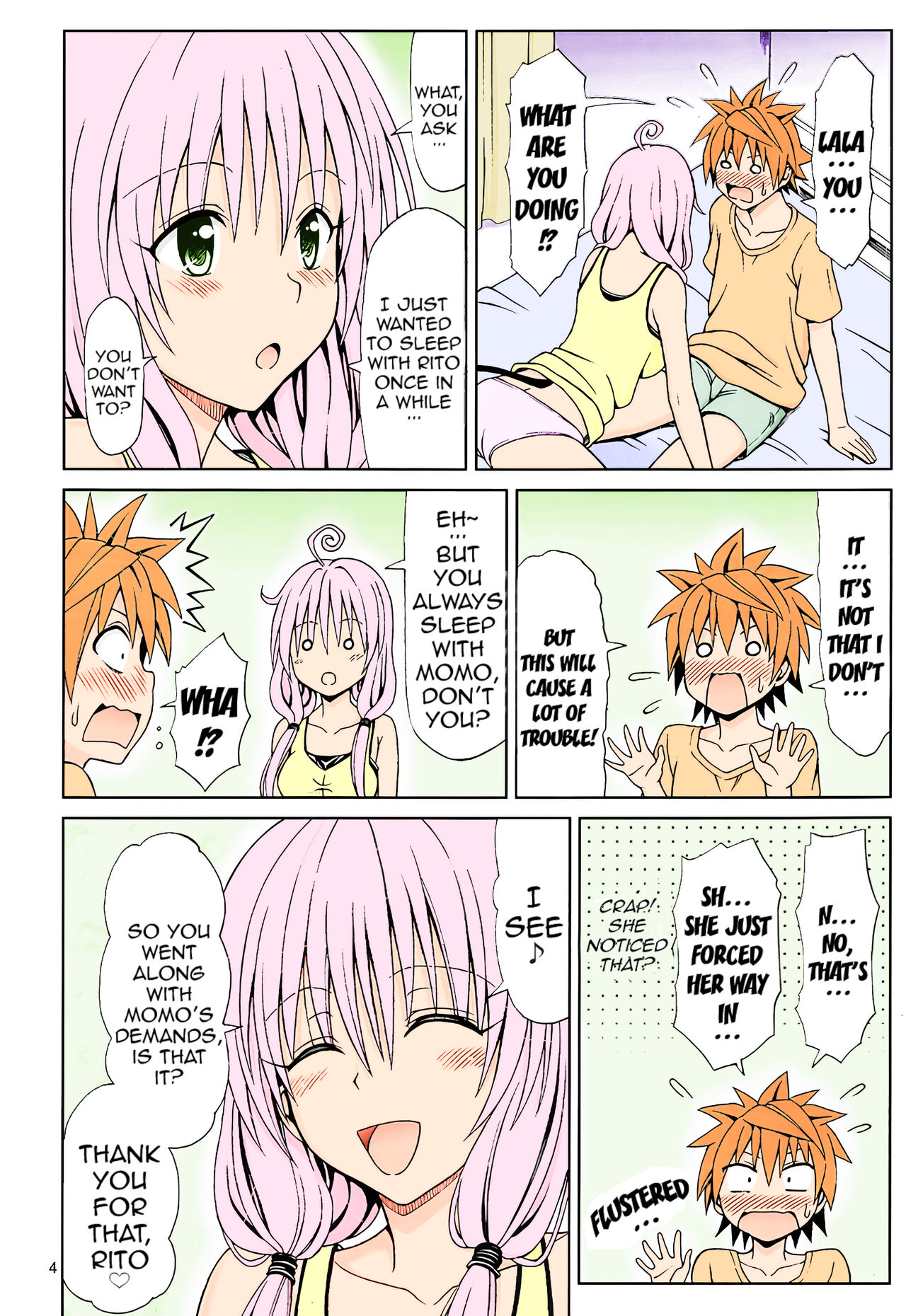 (C85) [Brain Dead (Eiji)]Yappari Lala ga Suki!(To Love-Ru Darkness) [English] [Colorised] {doujin-moe.us} Page 4
