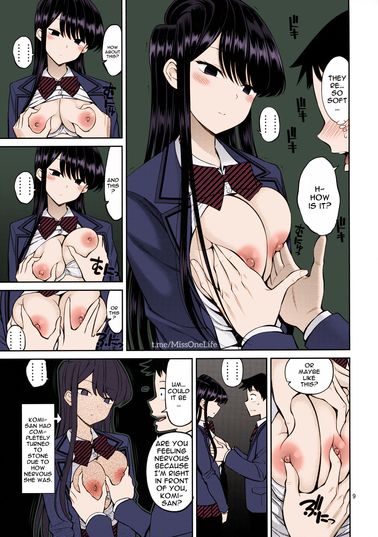 [Popochichi (Yahiro Pochi)]Komi-san wa, Binkan desu. | Komi-san Is Sensitive.(Komi-san wa, Komyushou desu.) [English] {Doujins.com} [Colorized] Page 7