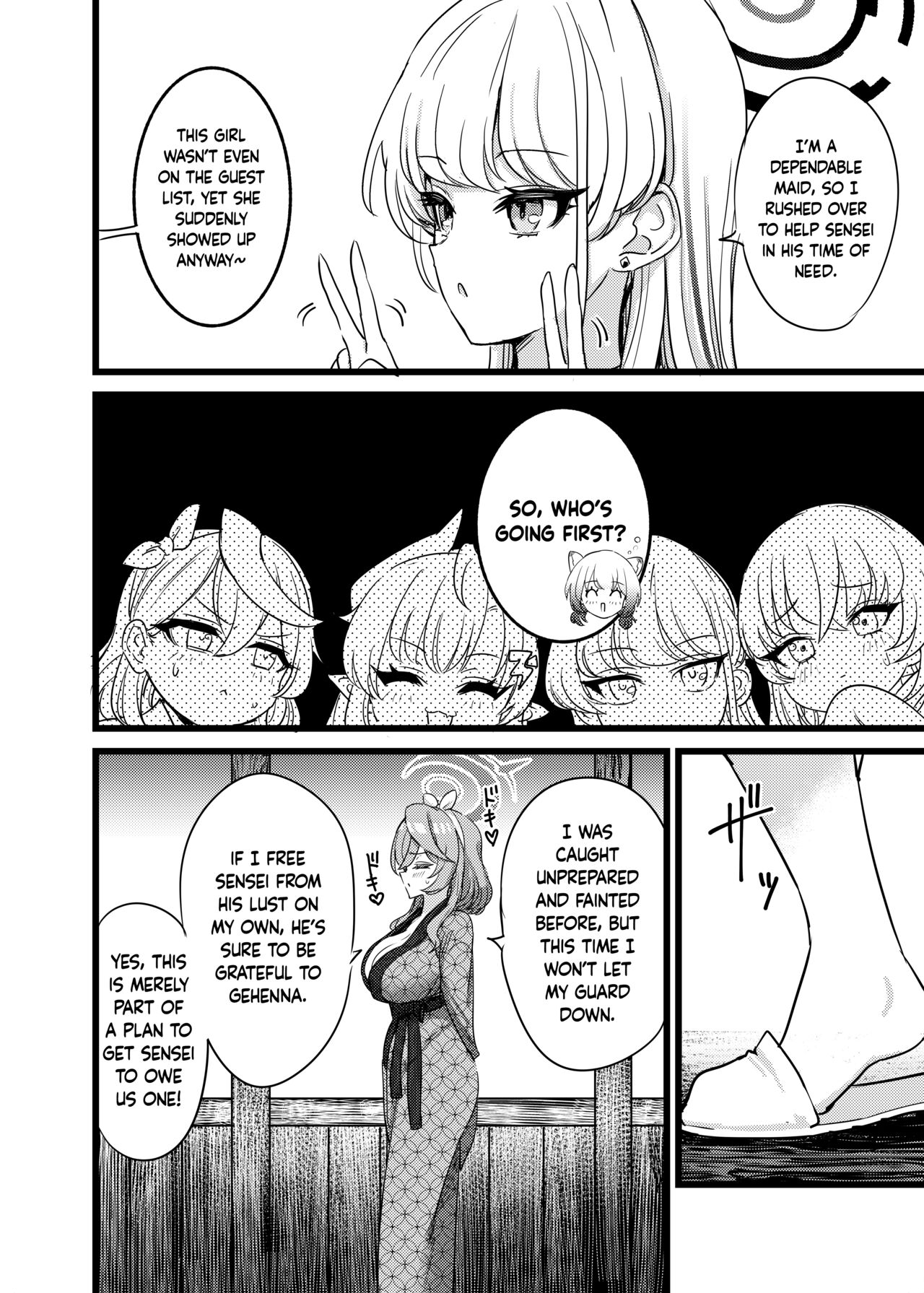 [Hannari Ashigaru (pizzasi)]Yukemuri Biyaku Jiken!! Tatakae!! SEX Avengers!! | The Hot Springs Aphrodisiac Incident! Fight on, SEX Avengers!!(Blue Archive) [English] [Douzo Lad Translations] [Digital] Page 15