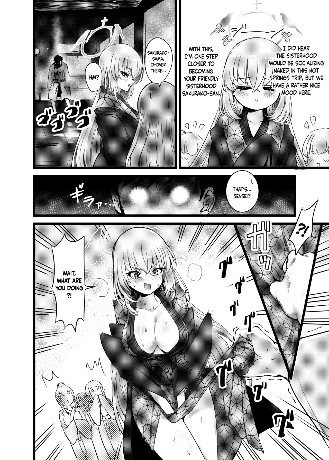 [Hannari Ashigaru (pizzasi)]Yukemuri Biyaku Jiken!! Tatakae!! SEX Avengers!! | The Hot Springs Aphrodisiac Incident! Fight on, SEX Avengers!!(Blue Archive) [English] [Douzo Lad Translations] [Digital] Page 7