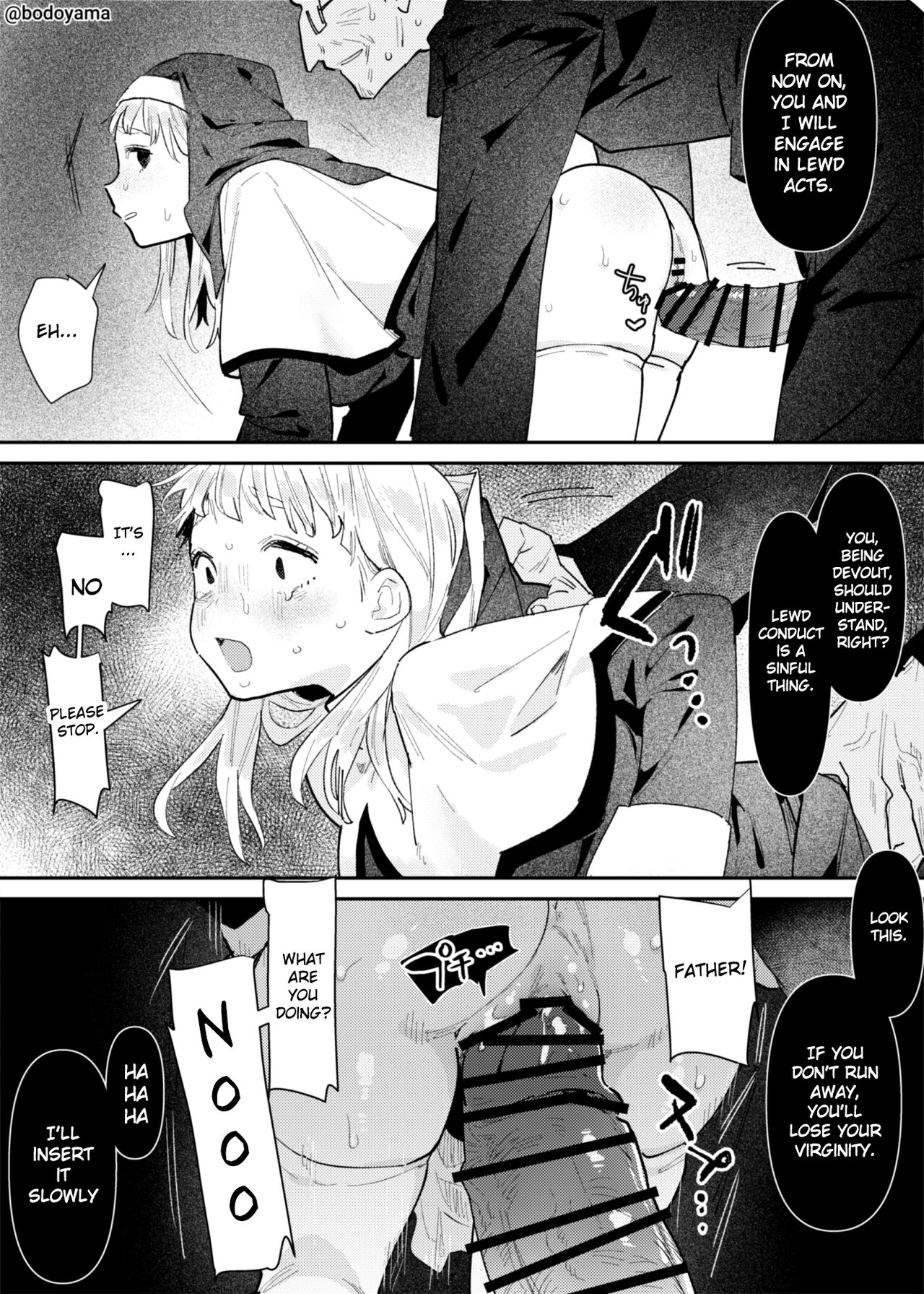 [Bodoyama]Warui Shinpu ni Inkou Saserareru Sister-chan | A nun forced into fornication by an evil priest[English] [Gagak_Ireng] Page 3
