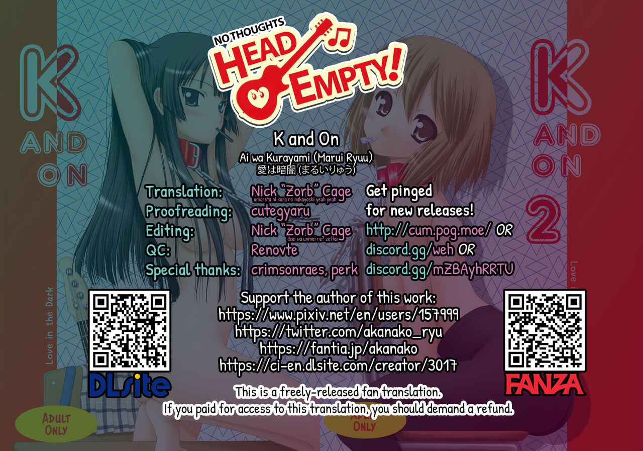 [Ai wa Kurayami (Marui Ryuu)]K de ON | K AND ON(K-ON!) [English] [head empty] [Digital] Page 22