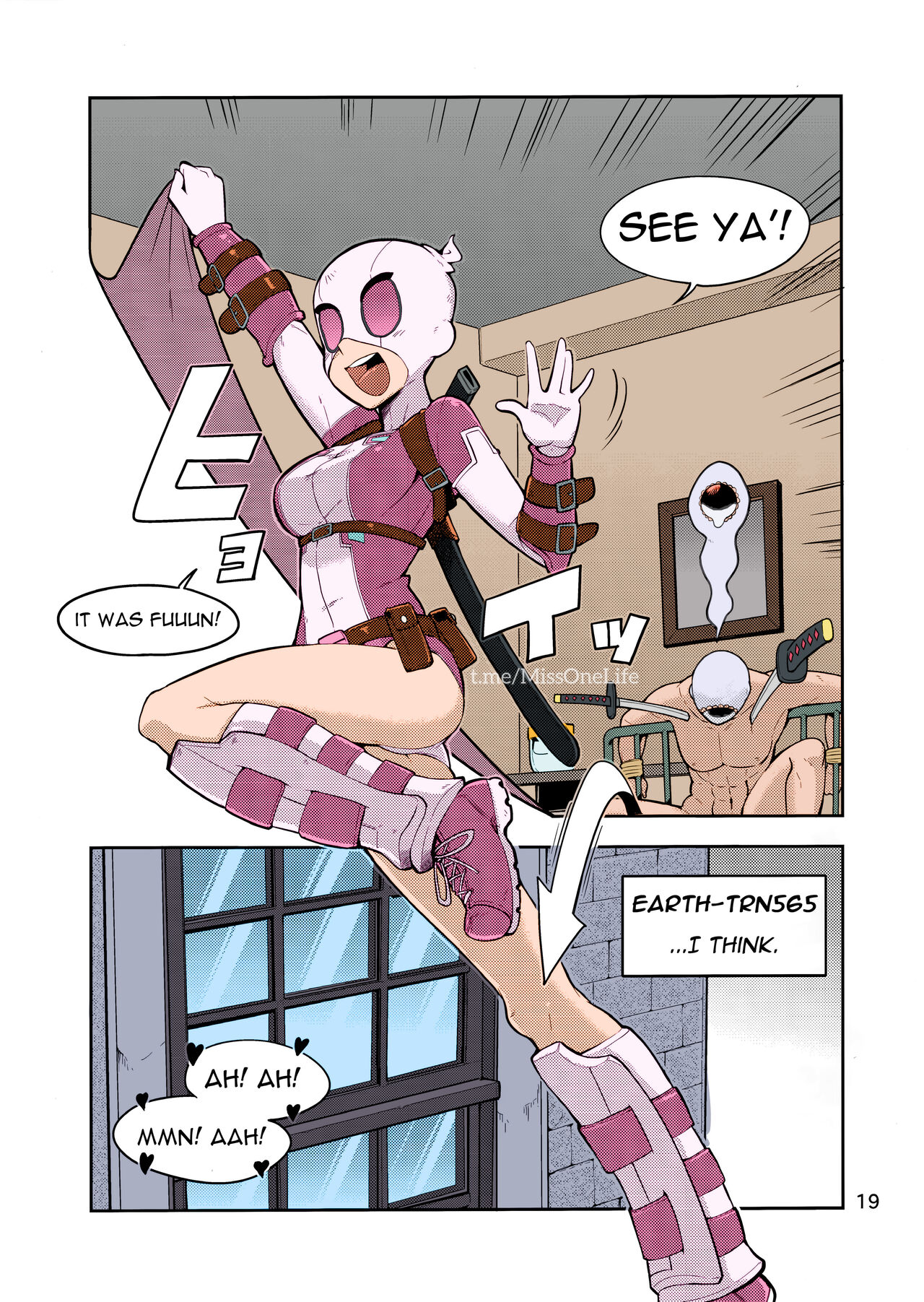 (C95) [Kotau (Bowieknife)]Gwenpool Ecchi na Sekai ni Ojama Shima~su | Gwenpool(Jumping Into an Indecent World) (Gwenpool) [English] [Colorized] Page 19