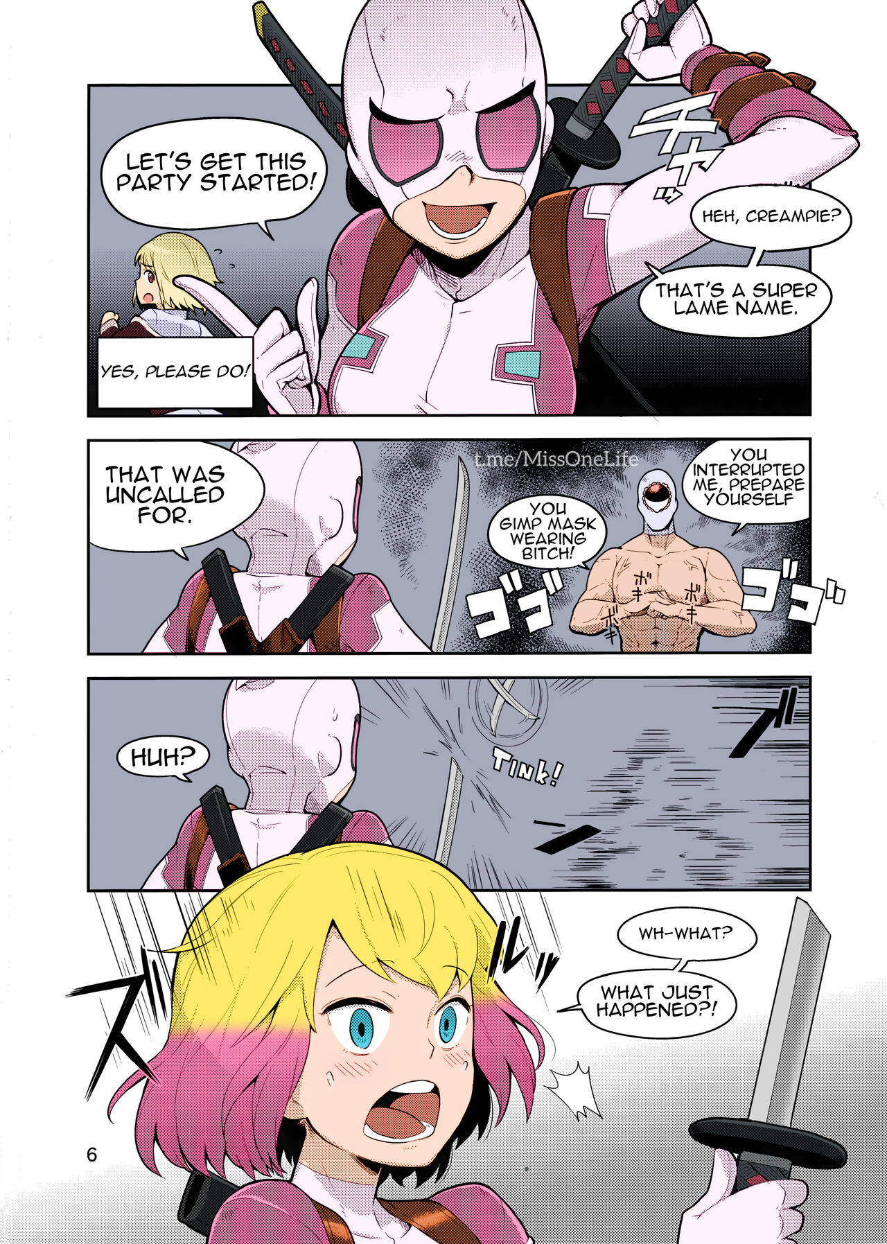 (C95) [Kotau (Bowieknife)]Gwenpool Ecchi na Sekai ni Ojama Shima~su | Gwenpool(Jumping Into an Indecent World) (Gwenpool) [English] [Colorized] Page 6