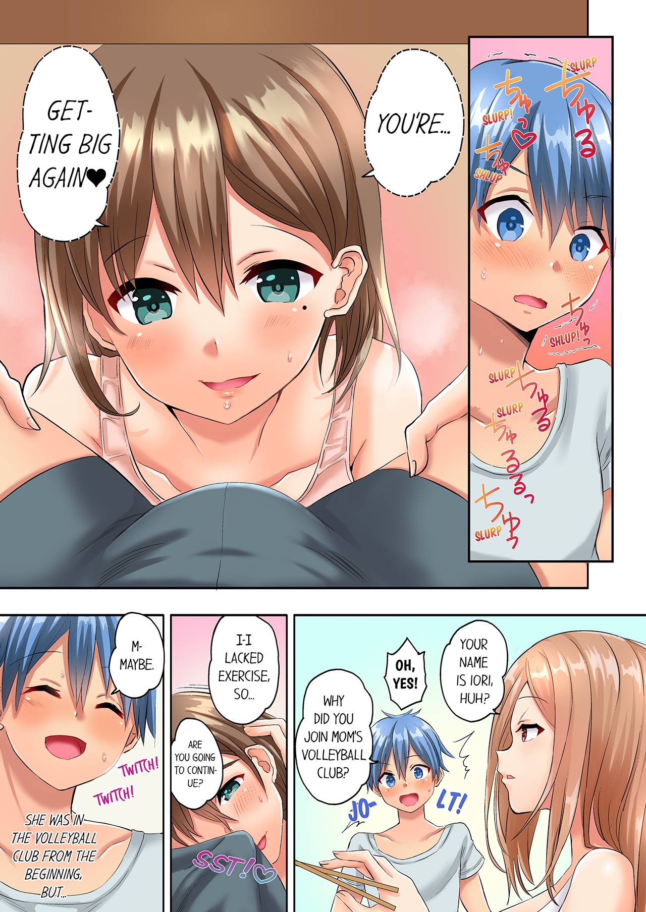 [Kazutaro]Hitozuma Volley-bu no Asedaku SEX ~Shower Abinagara Micchaku Shichau? 1-2 | Married Women's Volleyball Club Sweaty Sex - We're Being Glued Together While Taking A Shower? 1-2[English] Page 34
