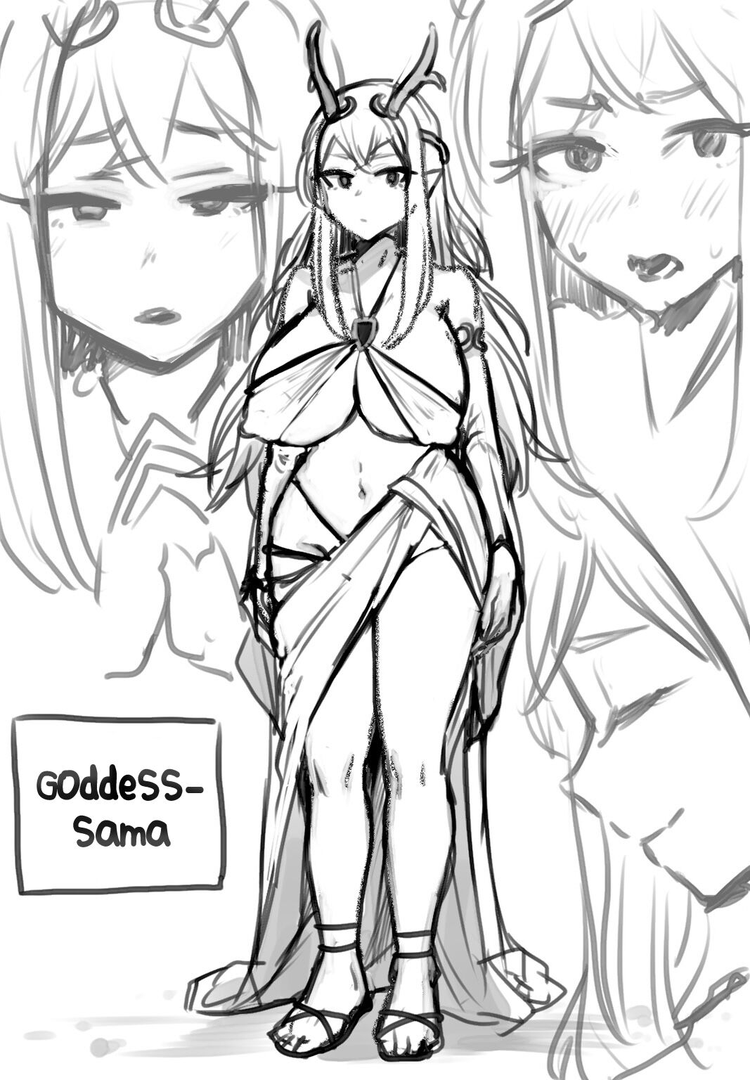 [kitsunekopandanuki (pandanuki)]Yokkyuu Fuman Ochimegami [Futanari Chinpo Sword] o Sazukemasu. | Giving The Sexually Frustrated Fallen Goddess The Item[Futanari Dick Sword] [English] {Doujins.com} Page 34