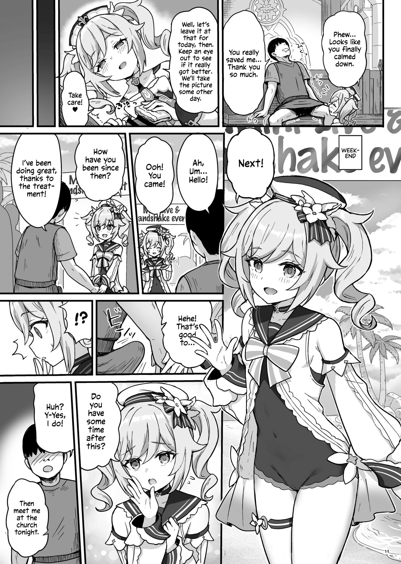 [Wasabi Mochi (Momosawa)]Barbara-chan ga Ecchi na Chiryou o Shite kureru Hon | Barbara's Sexual Treatment(Genshin Impact) [English] [Shiromaru] [Digital] Page 12