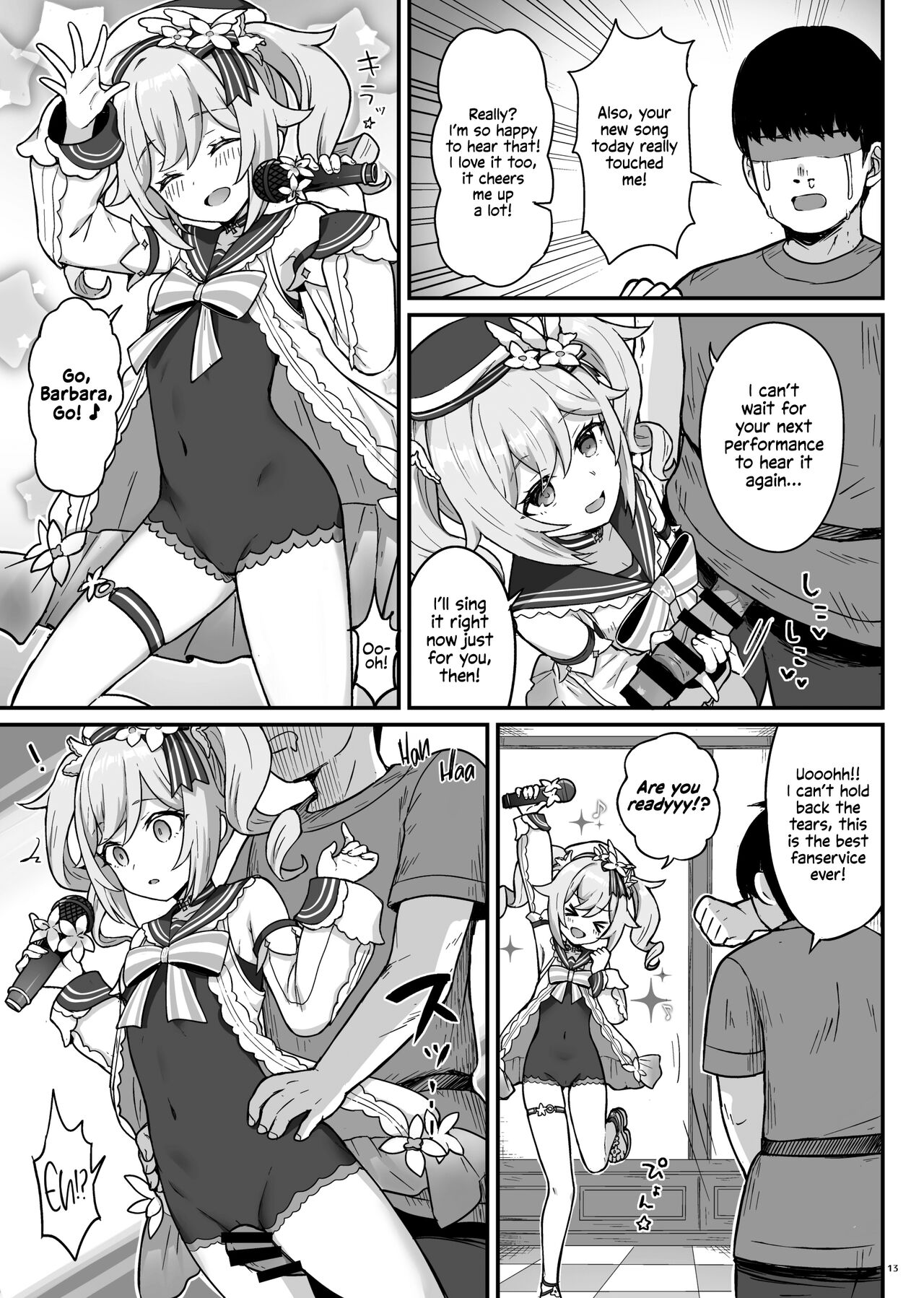 [Wasabi Mochi (Momosawa)]Barbara-chan ga Ecchi na Chiryou o Shite kureru Hon | Barbara's Sexual Treatment(Genshin Impact) [English] [Shiromaru] [Digital] Page 14