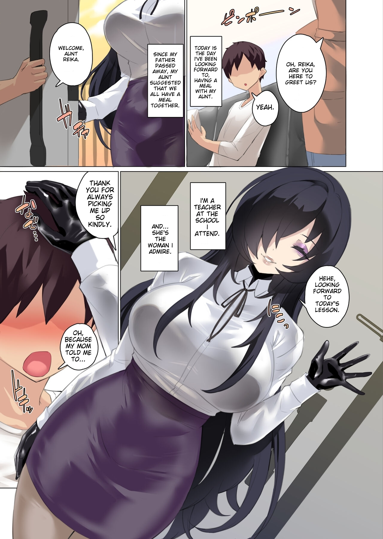 [Kamico! (Mocco)]Daisuki na Akogare no Bijin Oba-san wa Boku no Chichi ga Choukyou Zumi deshita | My beloved and admired beautiful aunt was a cock slave trained by my father[English] [MTL] Page 2