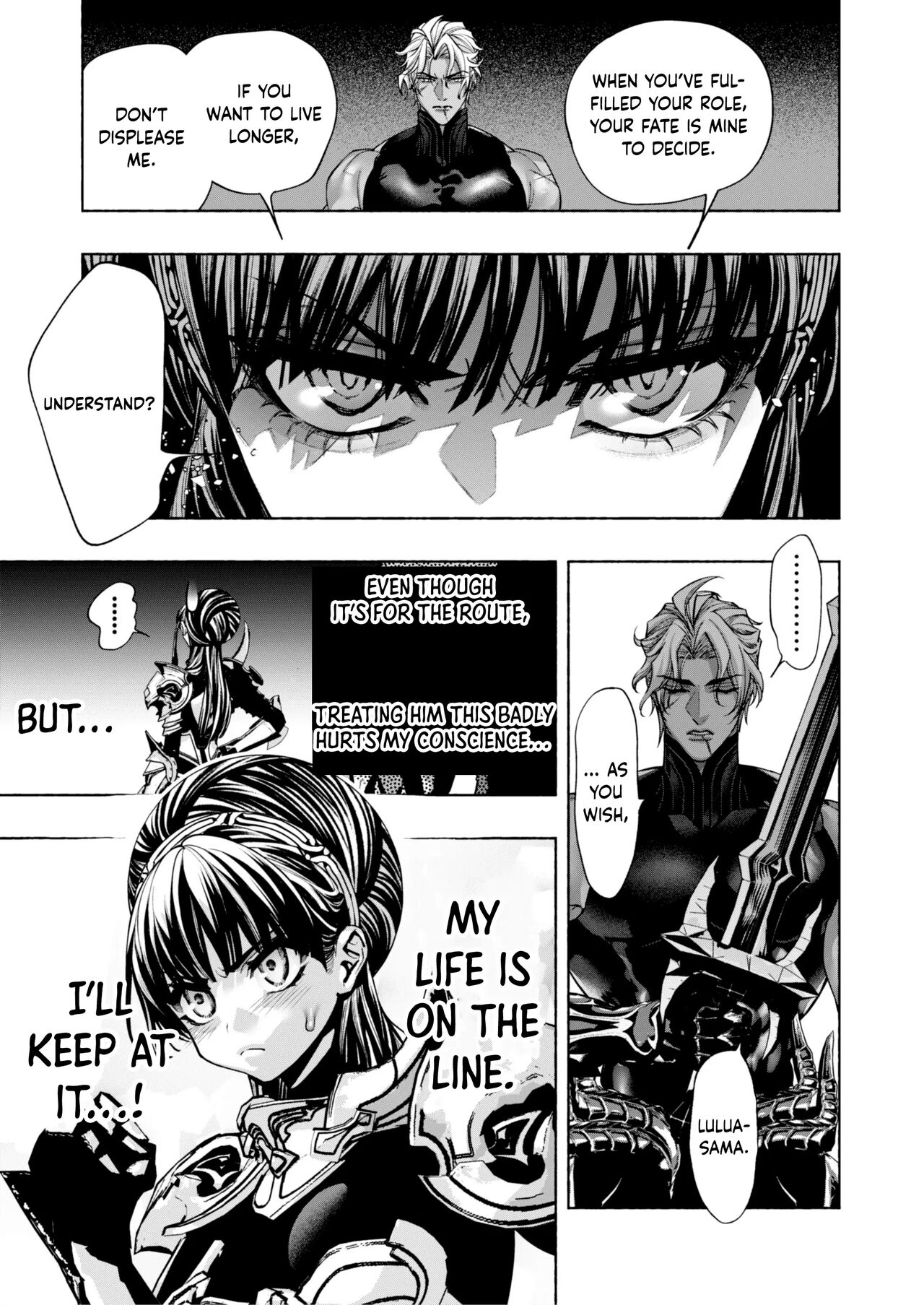[ONIGASHIMA (Tanaka Onitaiji)]Otome Game "Kuro Dra -Kuroi Seijo to Ashiki Ryuu-" ni Isekai Tensei Shita kedo Murige, Tsunda. | Reincaranation from the Other World - the Black Dragon and the Black Saint[English] [Painfulnightz] Page 14