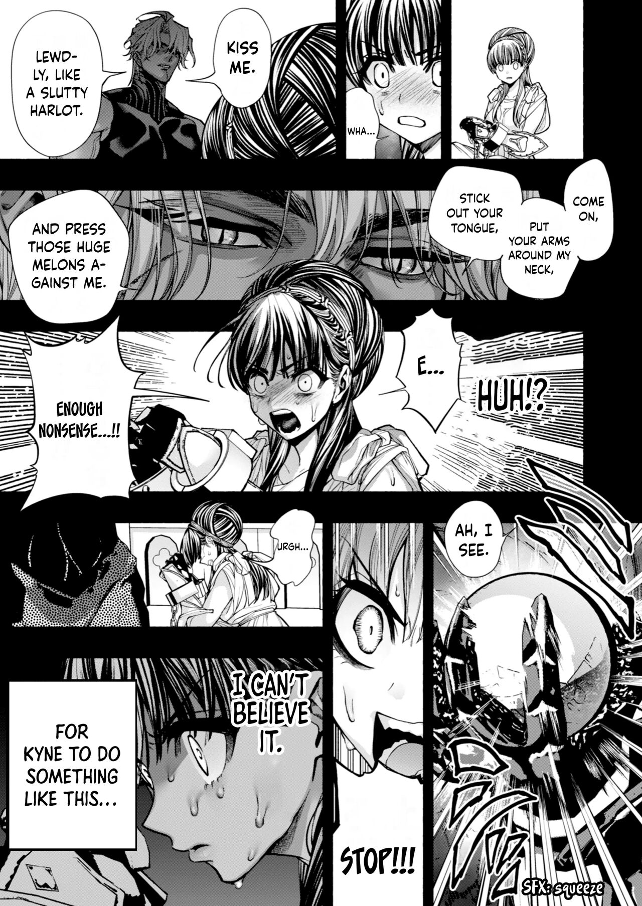 [ONIGASHIMA (Tanaka Onitaiji)]Otome Game "Kuro Dra -Kuroi Seijo to Ashiki Ryuu-" ni Isekai Tensei Shita kedo Murige, Tsunda. | Reincaranation from the Other World - the Black Dragon and the Black Saint[English] [Painfulnightz] Page 28