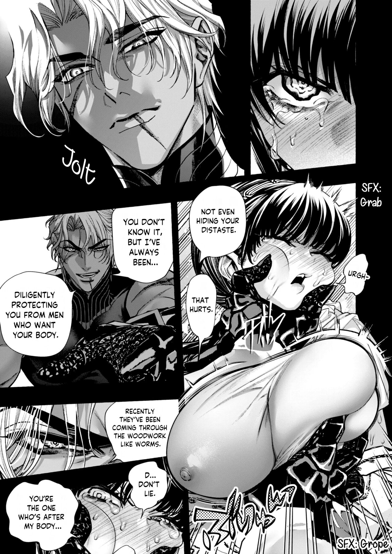 [ONIGASHIMA (Tanaka Onitaiji)]Otome Game "Kuro Dra -Kuroi Seijo to Ashiki Ryuu-" ni Isekai Tensei Shita kedo Murige, Tsunda. | Reincaranation from the Other World - the Black Dragon and the Black Saint[English] [Painfulnightz] Page 36