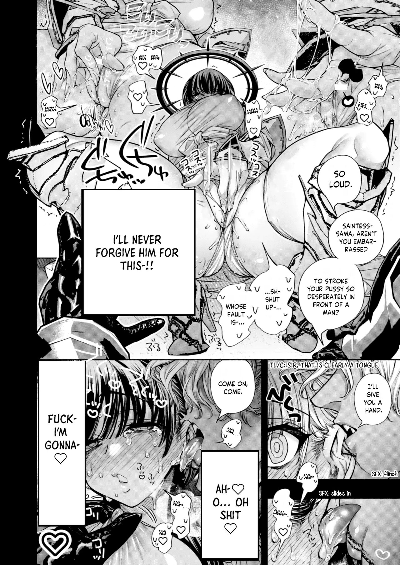 [ONIGASHIMA (Tanaka Onitaiji)]Otome Game "Kuro Dra -Kuroi Seijo to Ashiki Ryuu-" ni Isekai Tensei Shita kedo Murige, Tsunda. | Reincaranation from the Other World - the Black Dragon and the Black Saint[English] [Painfulnightz] Page 39