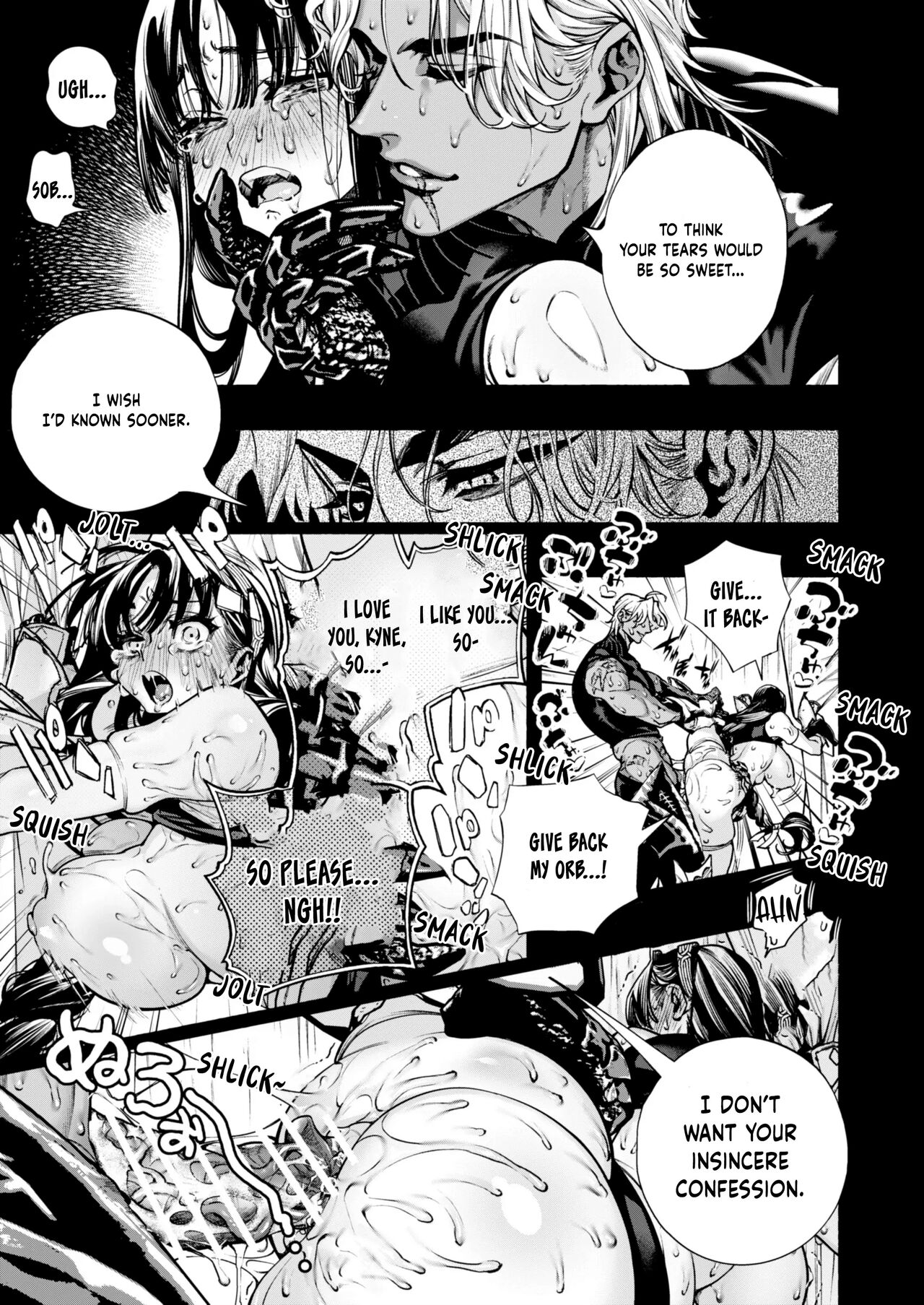 [ONIGASHIMA (Tanaka Onitaiji)]Otome Game "Kuro Dra -Kuroi Seijo to Ashiki Ryuu-" ni Isekai Tensei Shita kedo Murige, Tsunda. | Reincaranation from the Other World - the Black Dragon and the Black Saint[English] [Painfulnightz] Page 66