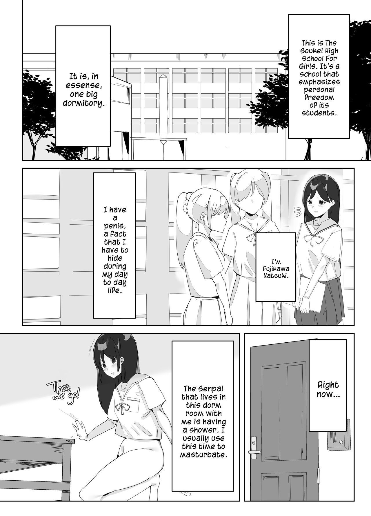 [Nodogoshi Udon (Udon Ningen)]Futanari Musume no Iru Joshiryo | There's A Futanari In The Girls' Dorm[English] [A Cool Person] Page 3