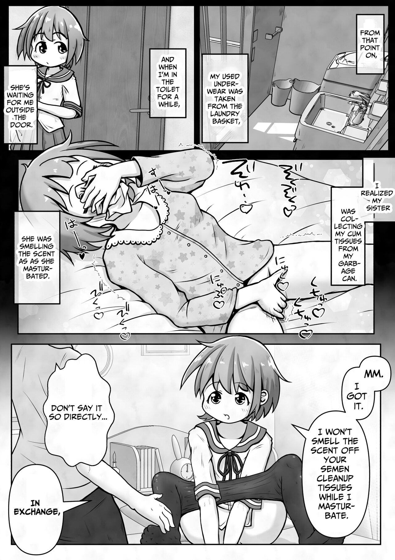 [Ecchi Ecchi Daifuku (Neko Daifuku)]I want my sister to stop making me take off my pants without permission and masturbate with the smell of dirt![English] [TsukiNet] Page 5