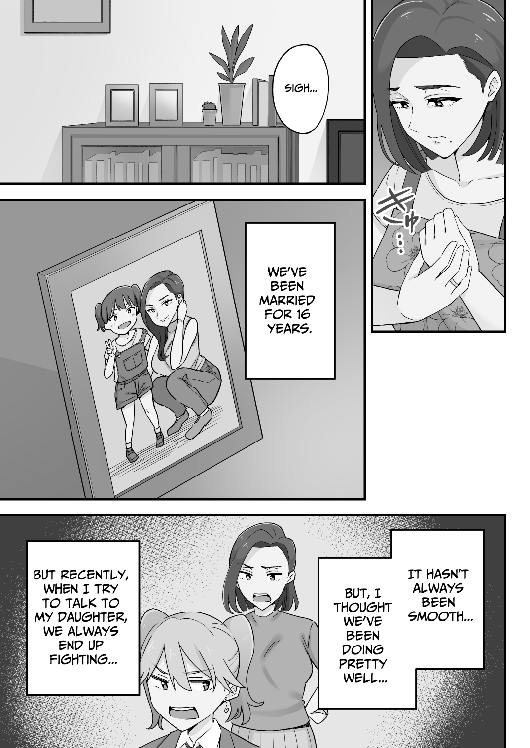 [Kameyama Cola]Oyako Ana ~Moto Yariman Haha to Papa-katsu Musume~[English] [Solid Rose] Page 7