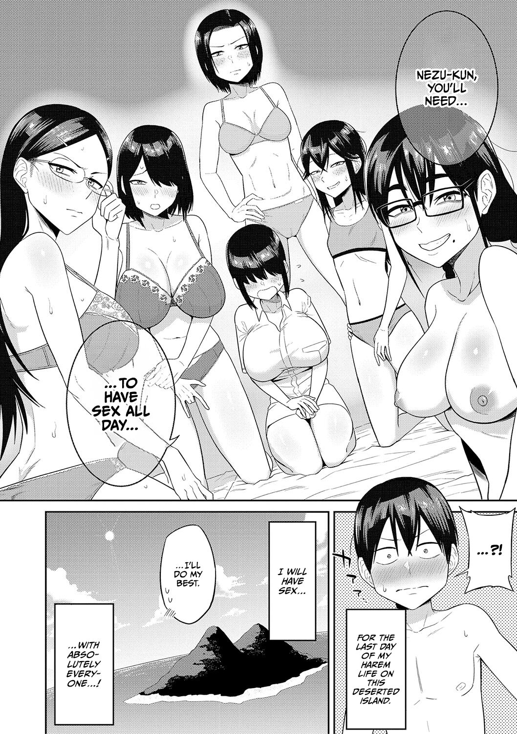 [Makosho]Mujintou de, SEX ni Kyoumi Shinshin na Dosukebe Inkya Joshi-tachi to Harem Life[English] [CulturedCommissions] [Digital] Page 73