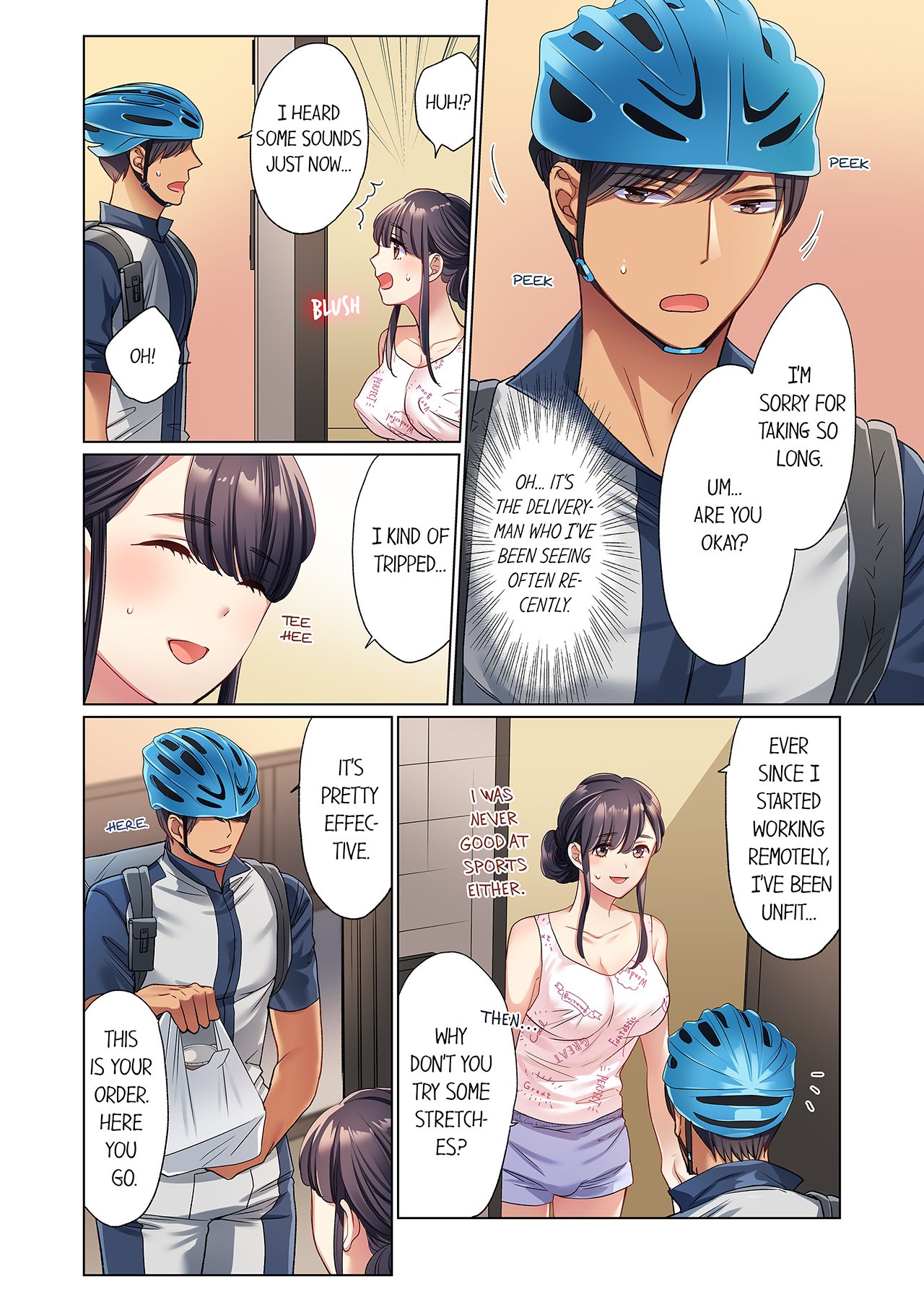 [Uehara Yoyogi]Zaitaku OL, Yotsunbai Iki! Heya Made Gamandekinai Deribarii SEX 1 | Work-at-Home Clerk, Cums on All Fours! Impatient Delivery Sex 1[English] Page 3