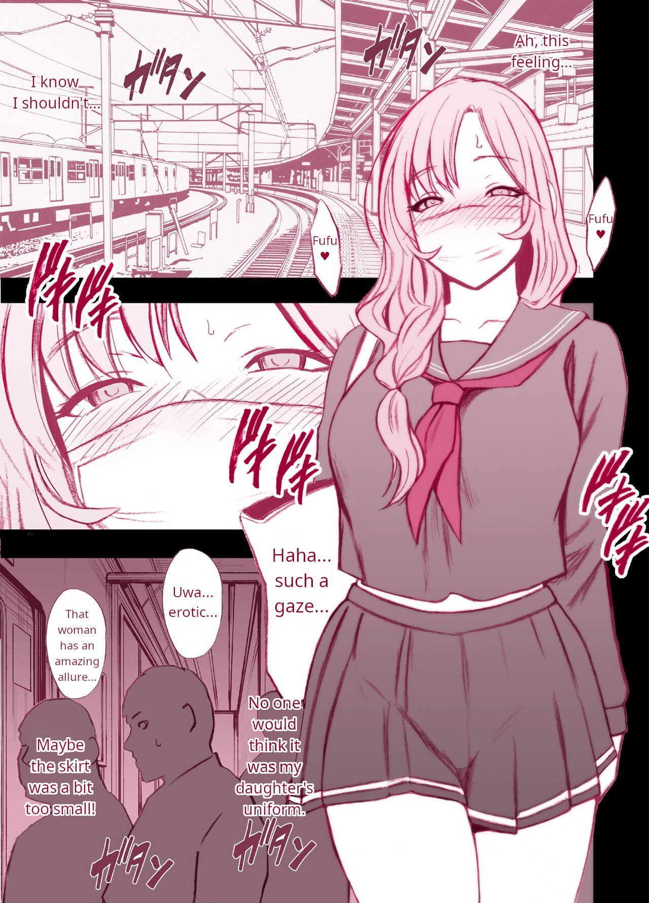 [Crimson x Poriuretan]A Wife Who Wore Her Daughter's Uniform Out Was Found by Her Daughter's Classmate Page 1