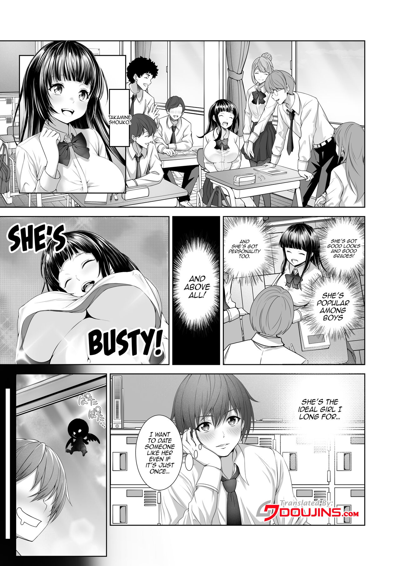 [Milk Melon]Toumei Ningen ni Natta Ore, Onnaburo de Gakuen no Kurokami Idol o Yaritai Houdai[English] [Doujins.com] Page 4