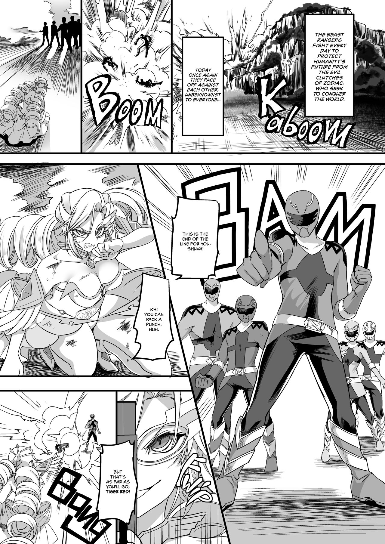 [Amulai Sweets Factory (Kouji)]Beast Ranger Tiger Red: The Downfall of Justice[English] [2d-market.com] [Decensored] [Digital] Page 2
