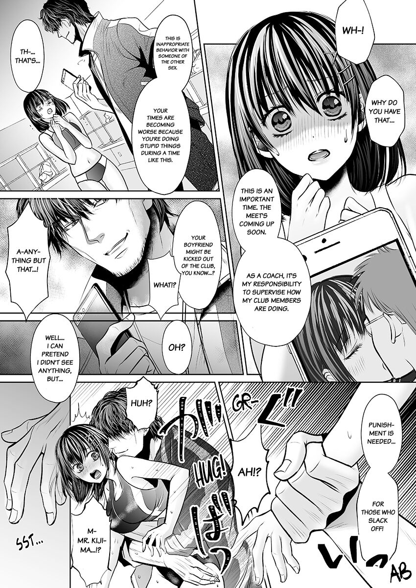 [Amazato]Kareshi no Menomaede… Haitteru!? ~Zetsurin Coach no Namahame Zecchou Shidou~ 1 | Fucked in Front of My Boyfriend! Bareback Orgasm Drills With My Coach 1[English] Page 9