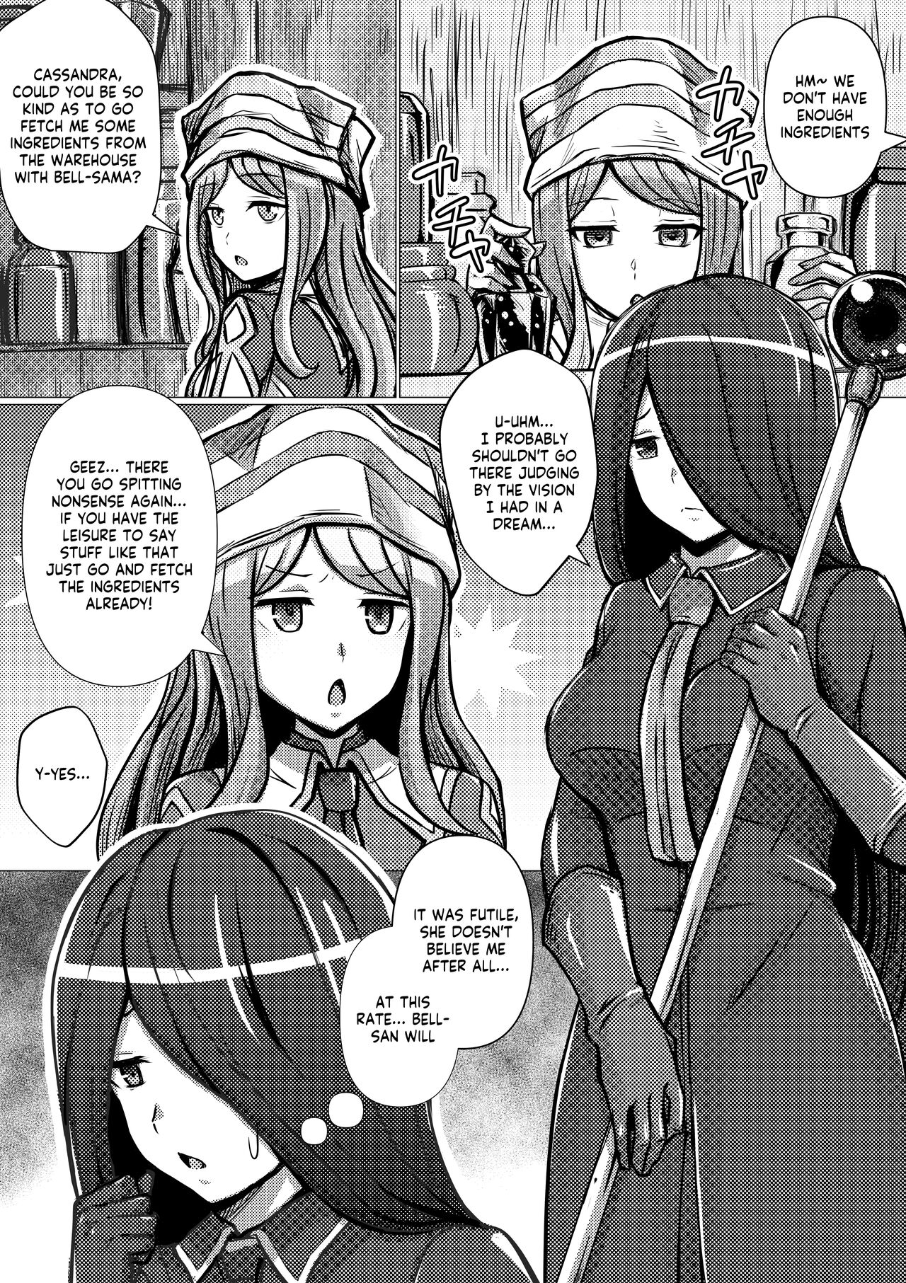 [Bareisho Tarou]Cassandra, Bell-kun ni Okasareru | Cassandra is Assaulted by Bell(Dungeon ni Deai o Motomeru no wa Machigatteiru Darou ka) [English] [Kappasa] Page 2