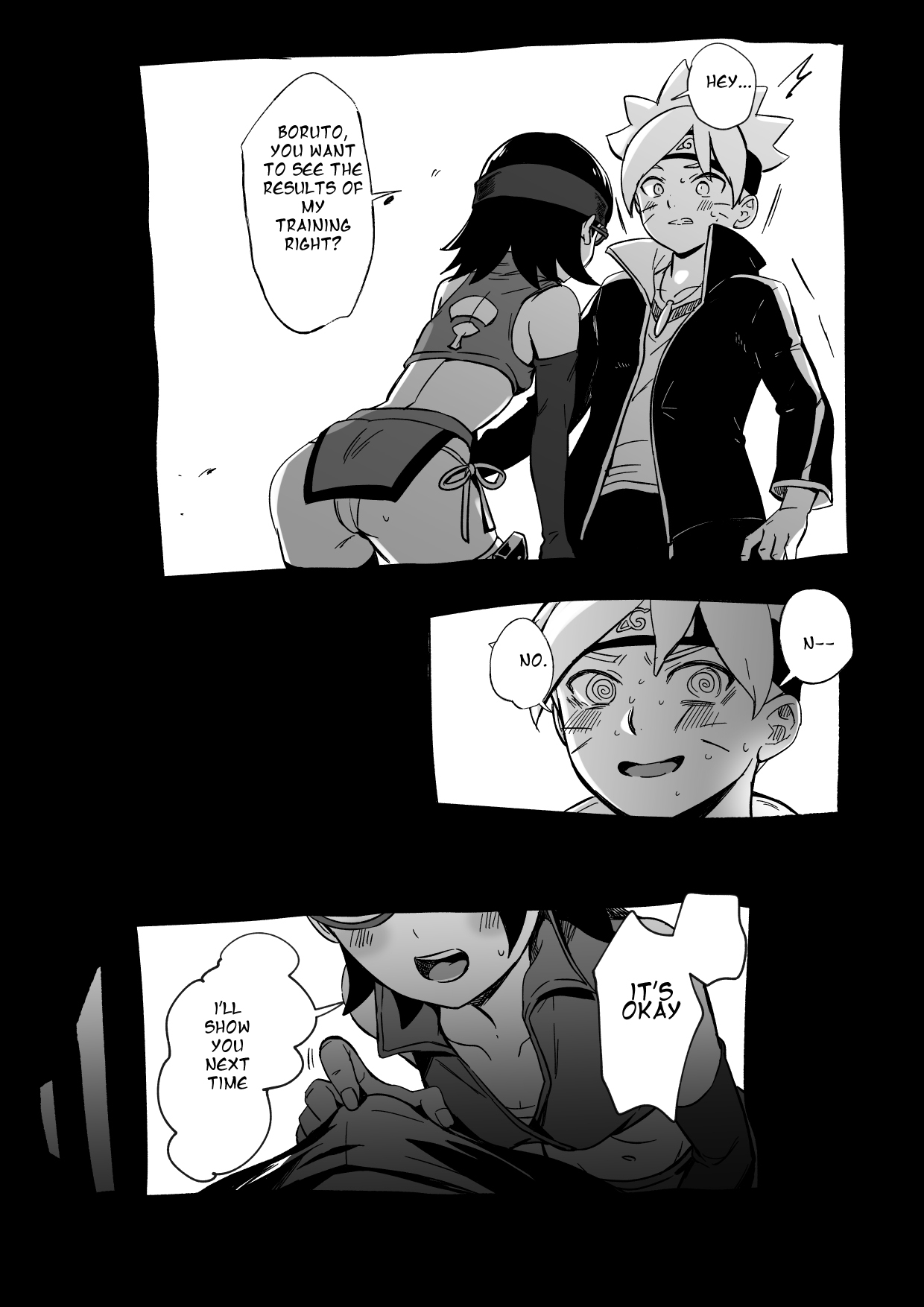 [Silver Dog]Sarada-chan no Chakra o Fuuin Shite Shugyou to Itsuwari Eroi Koto o suru Hon | A book about training and tricking Sarada-chan, who had her chakra sealed, into doing erotic things(Boruto) [English] [Smiling_Pirate] [Digital] Page 33