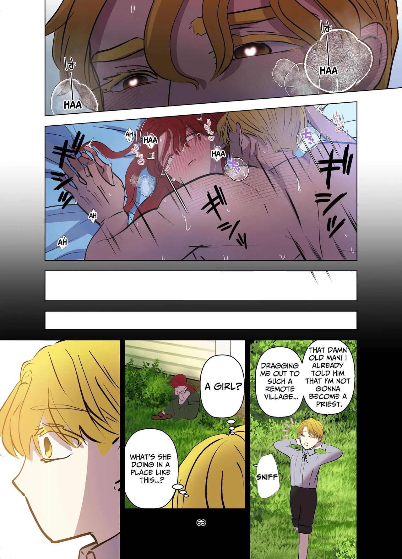 [Contamination]Yomeki okure-mura Musume wa Shinpu-sama no Dekiai kara nige rarenai | Village Woman Who Missed Her Chance At Marriage Cannot Escape From The Infatuated Priest[English] Page 64