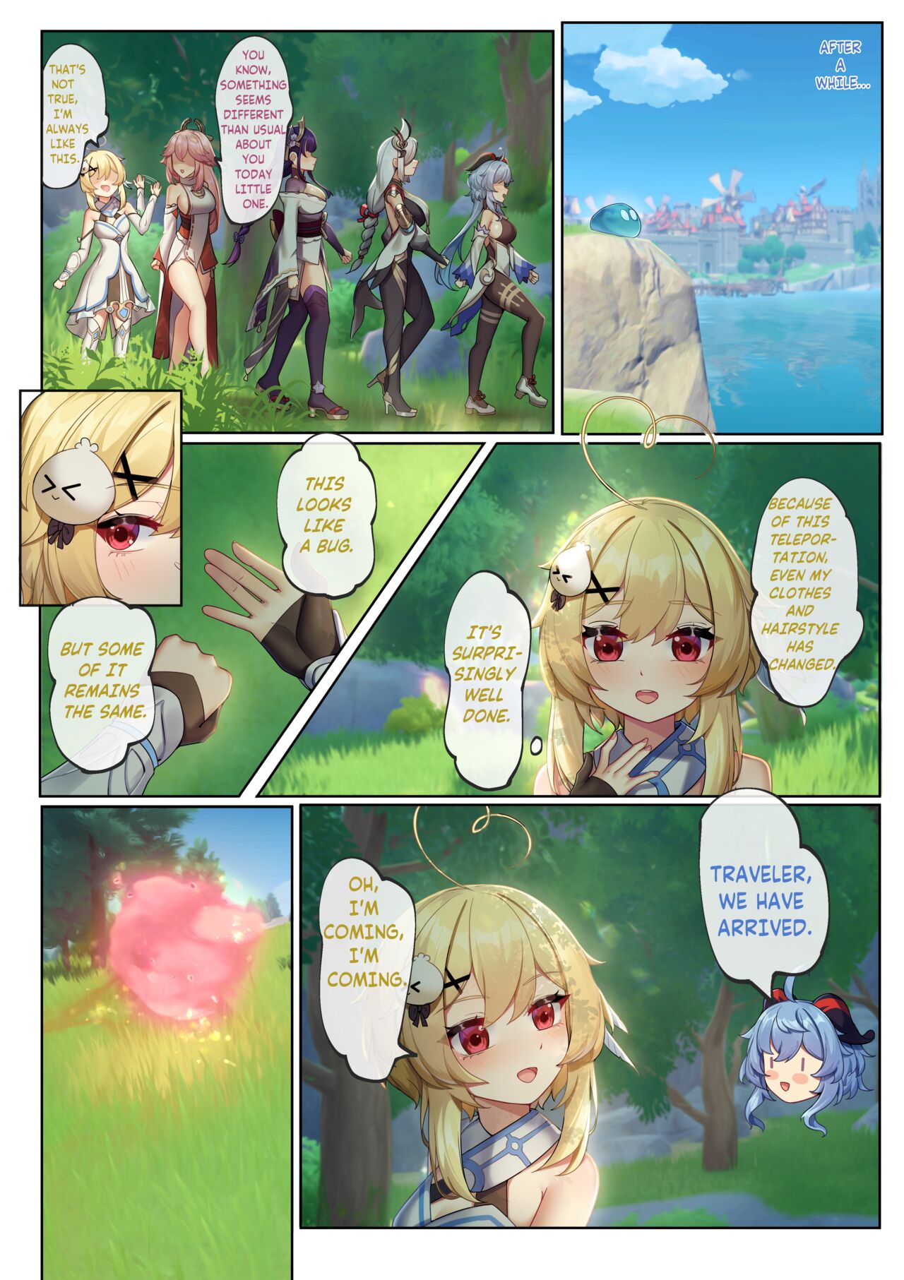 [Niliu Chahui]Teyvat ni Teni Shitara, Chimyaku Ijou de Minna Les ni Nacchatta | When I was Teleported to Teyvat, A Ley Line Disorder Turned Everyone into Lesbians(Genshin Impact) [English] [Decensored] Page 6