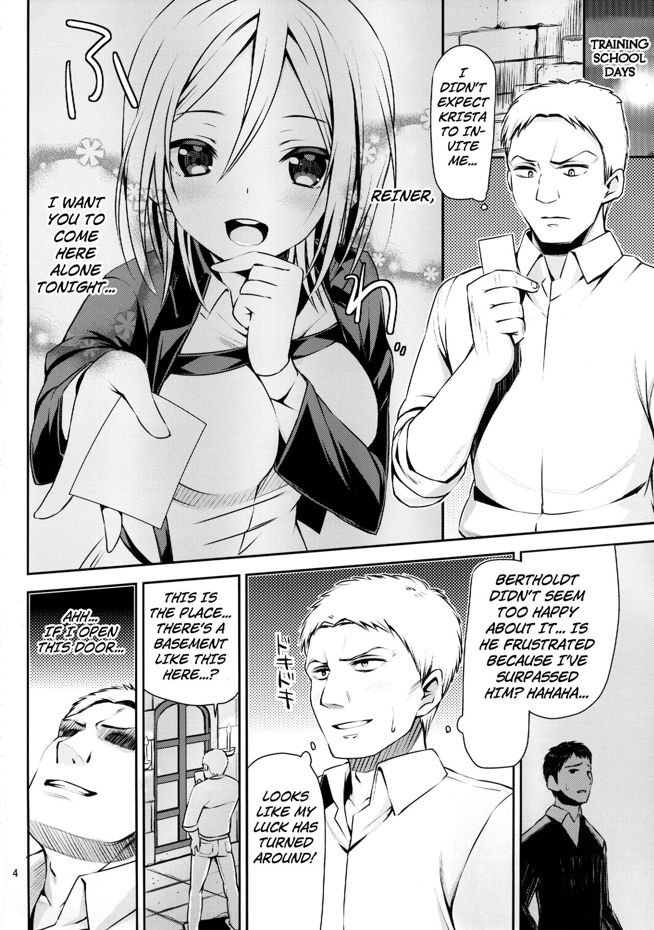 [Boribiya (Sawarano Goan)]104-ki Joshi - Sei no Kunren ~ Icchau Megami ni Ore no Kyojin ga Rittai Kidou | 104th Class Girls, Sex Training ~ An orgasm-ing Goddess is 3D-Maneuvering around My Titan(Shingeki no Kyojin) [English] [animefan71109] [Digital] Page 4