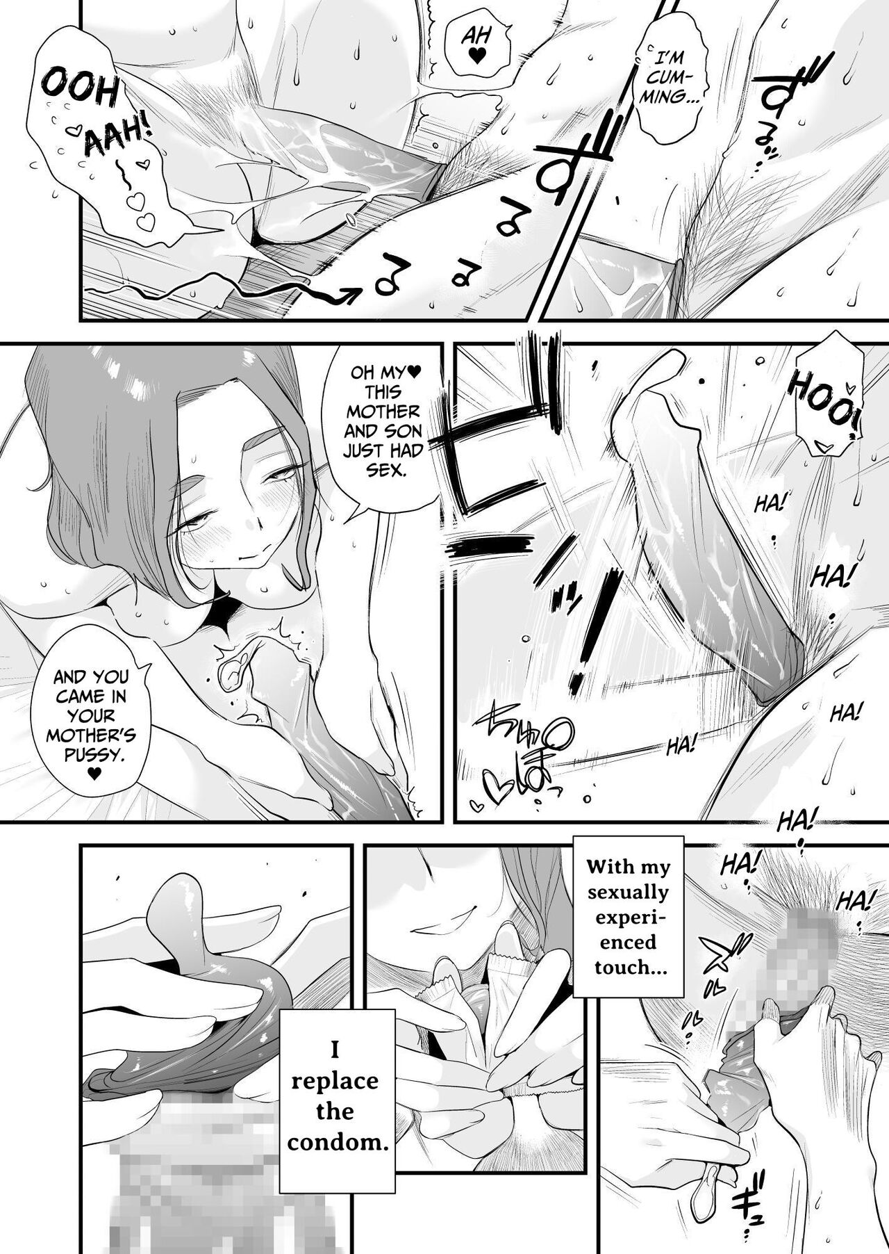 [Haitoku Sensei]Chichioya Kounin! Hasegawa-san Chi no Oyako Kankei | Father Approved! The Hasegawa's Mother-Son Relationship[English] [ForeignOkka] Page 57