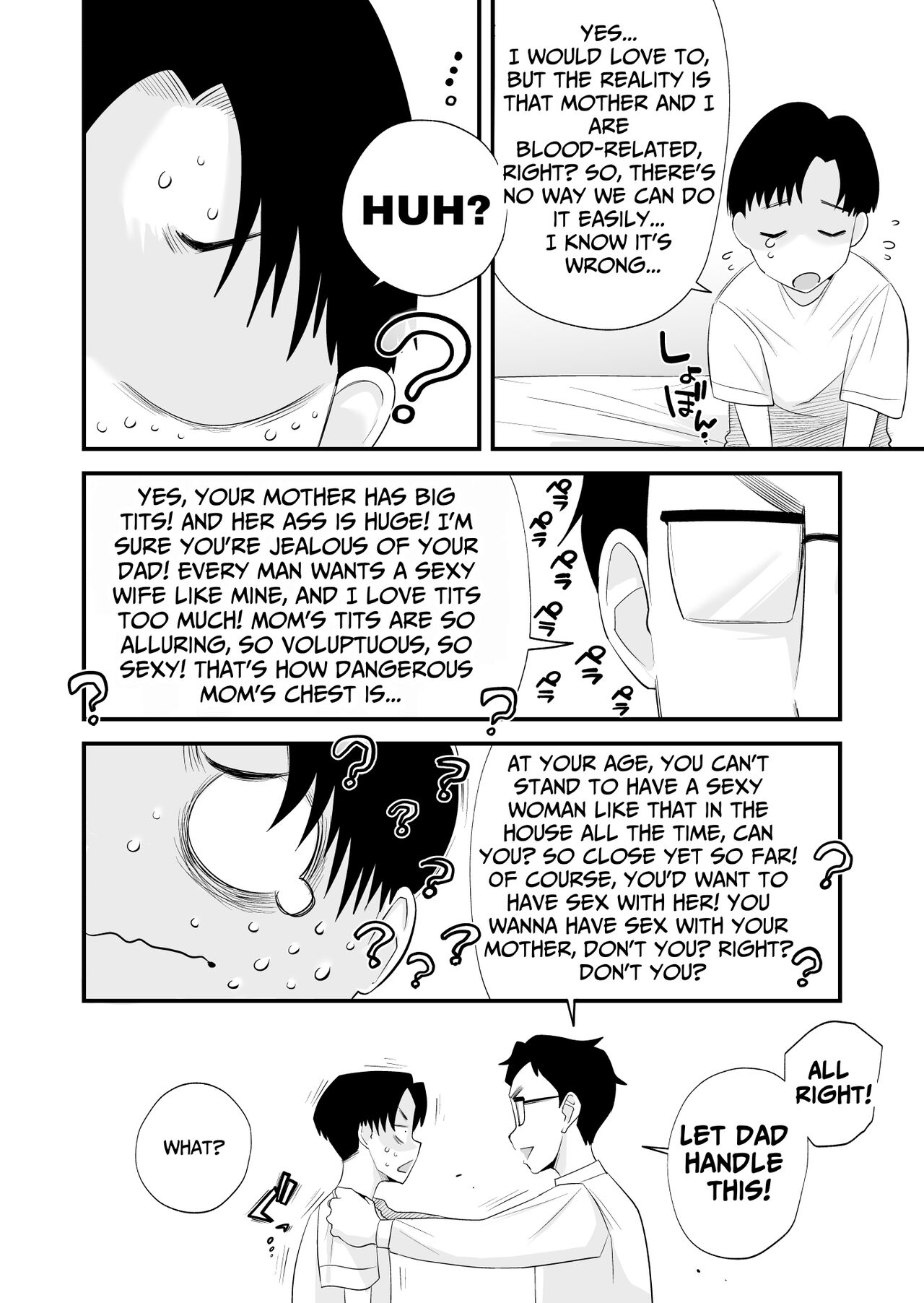 [Haitoku Sensei]Chichioya Kounin! Hasegawa-san Chi no Oyako Kankei | Father Approved! The Hasegawa's Mother-Son Relationship[English] [ForeignOkka] Page 9
