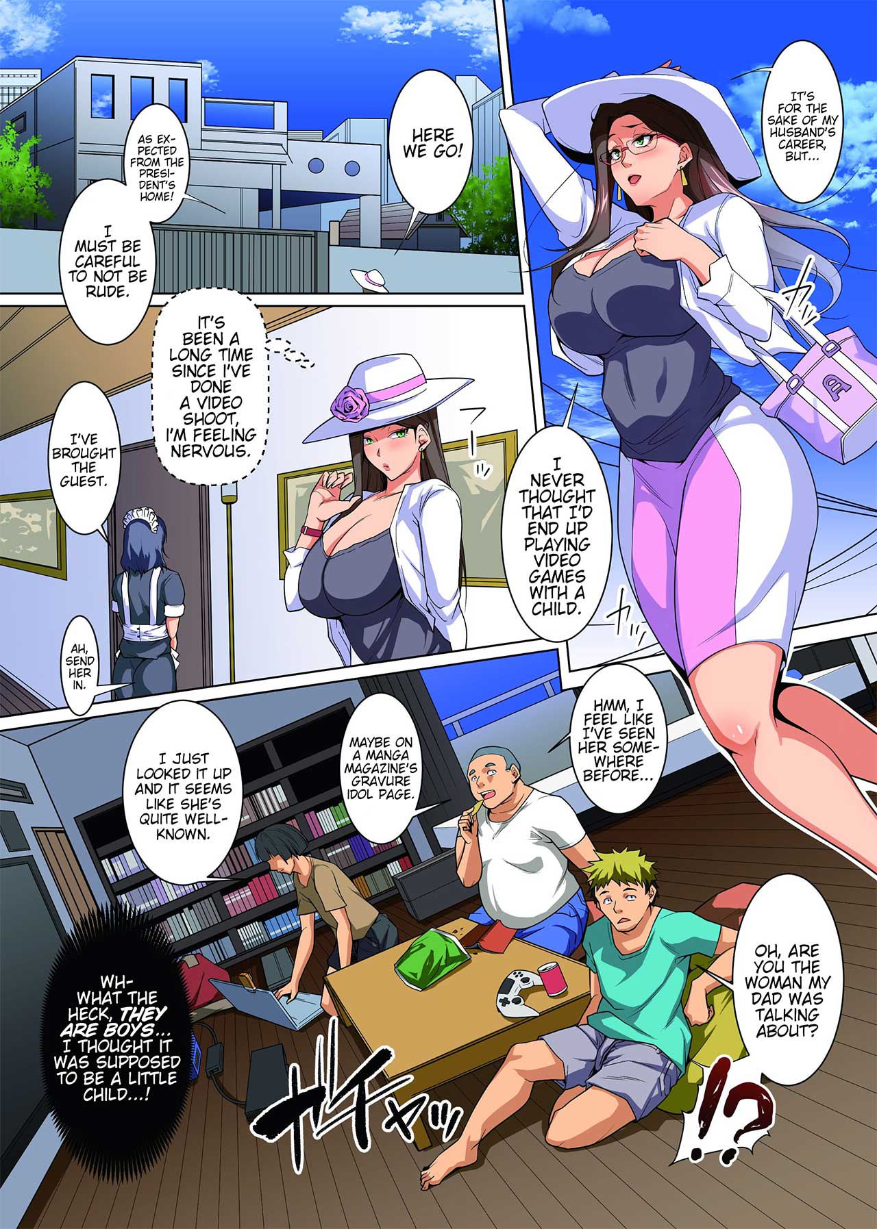 [Execio]A Married Woman Tricked Into Filming ~ Former Gravure Idol Wife Gets NTR'd By The President's Son For Her Husbands Sake ~[English] [Bamboozalator] Page 4