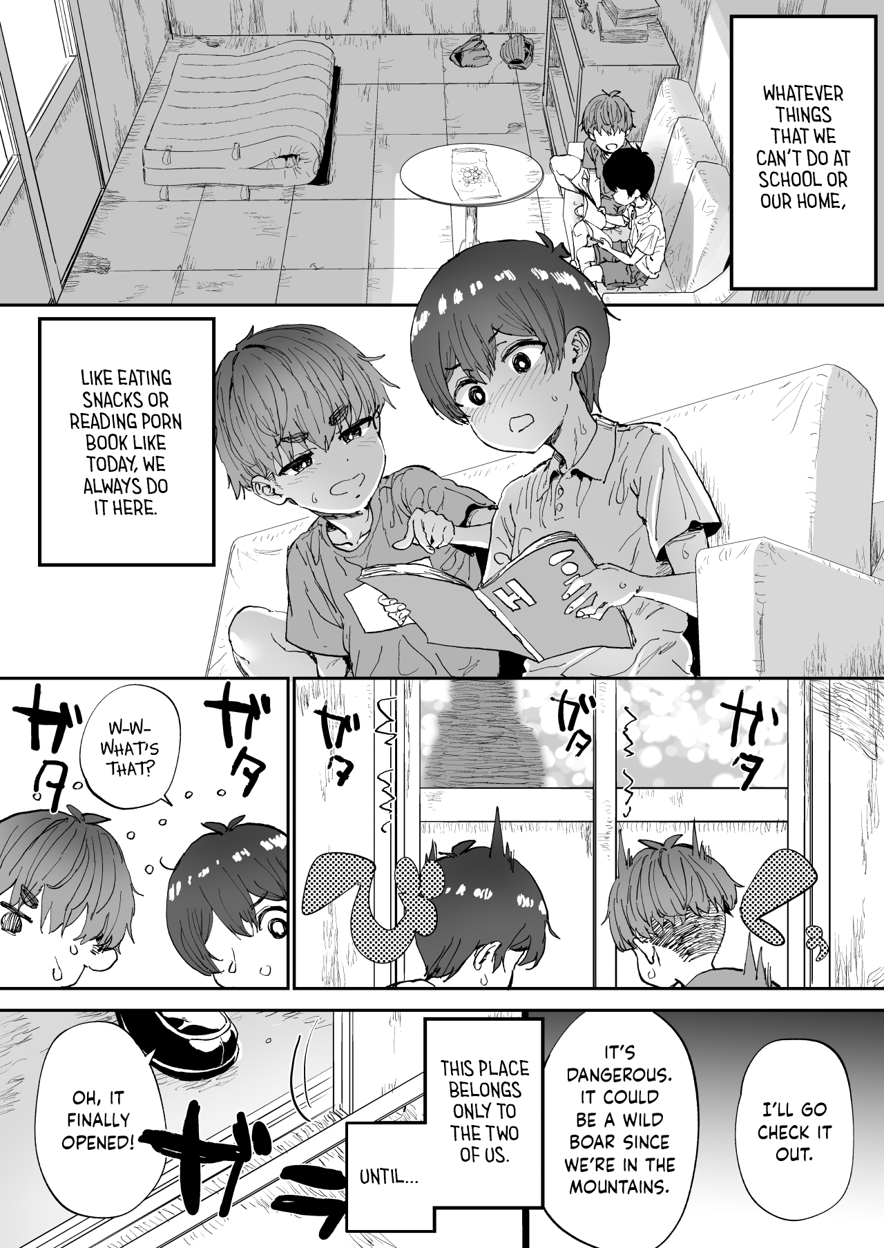 [Hikagemon (Tenpiboshi)]Shiranai Onee-san ga Bokura no Himitsu Kichi ni Yattekita! | A Random Lady Showed Up At Our Secret Base![English] [Meganeko98] Page 4