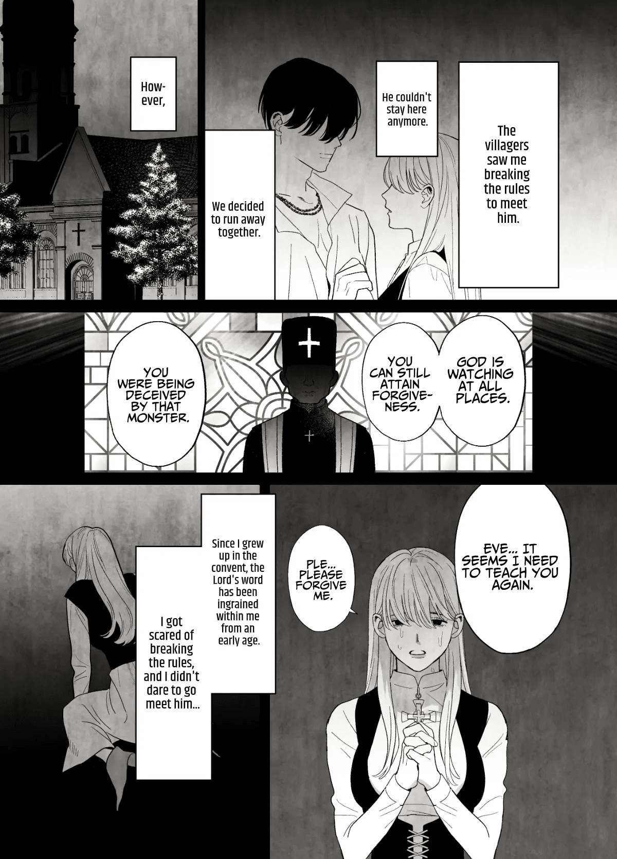 [Green Onion Bun (Jinmen Shijimi)]Tsumi wo Okashita Shuudou Onna wa Orochi no Mamono ni Zange suru | Sinful Nun Pays Penitence To The Serpent[English] [Guarana Translations] Page 35