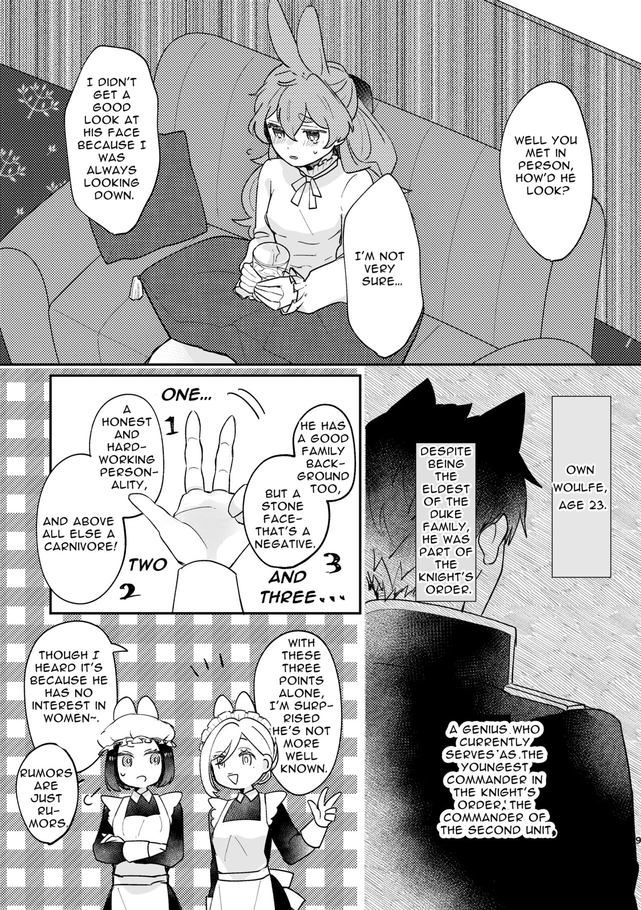 [Uwoichiba (Sabakan)]Usagi Reijou to Ookami Reisoku (Zenpen) | Omega Rabbit and Alpha Wolf(First Part) [English] [Bean Works] [Digital] Page 8