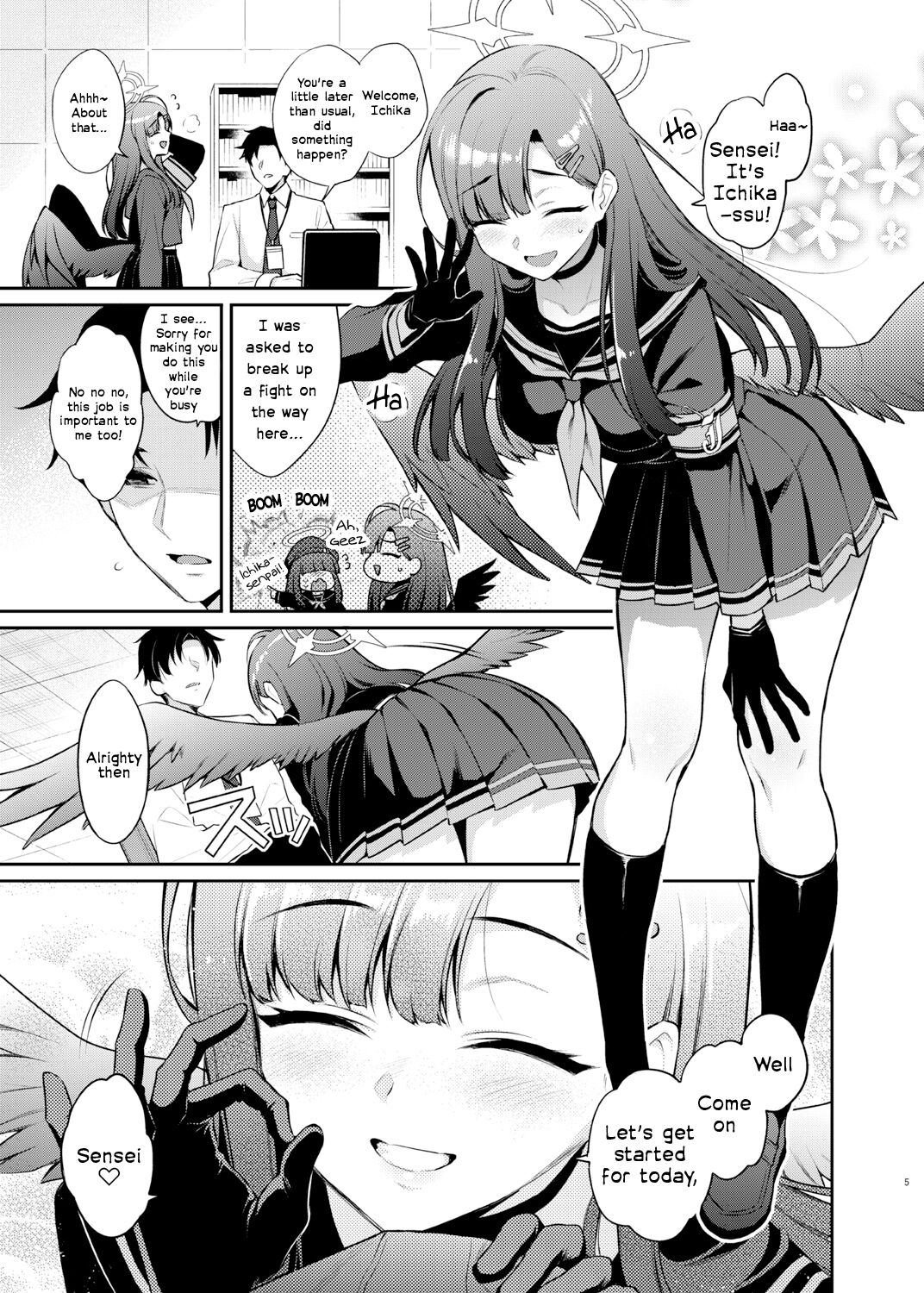 [K+W (sasachinn)]Sensei, Kyou mo Kore no Jikan ssu yo | Sensei, It's Time for You to Cum Today Too ♡(Blue Archive) [English] [Frankie M] [Digital] Page 5