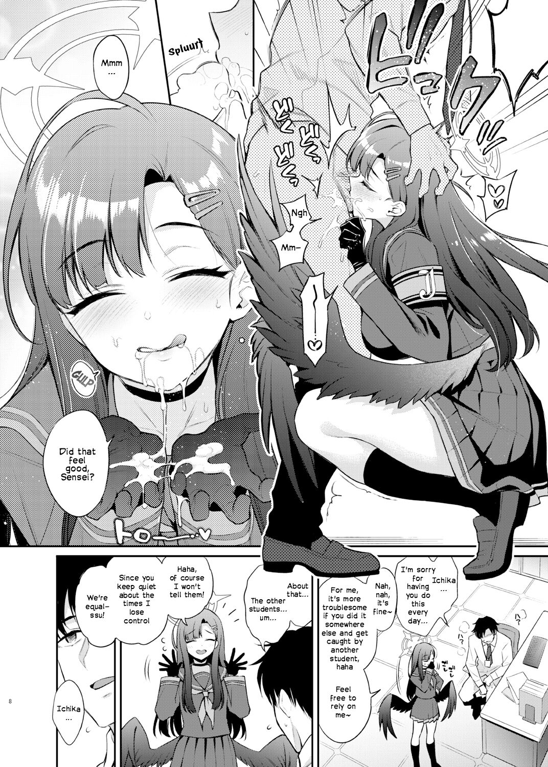 [K+W (sasachinn)]Sensei, Kyou mo Kore no Jikan ssu yo | Sensei, It's Time for You to Cum Today Too ♡(Blue Archive) [English] [Frankie M] [Digital] Page 8
