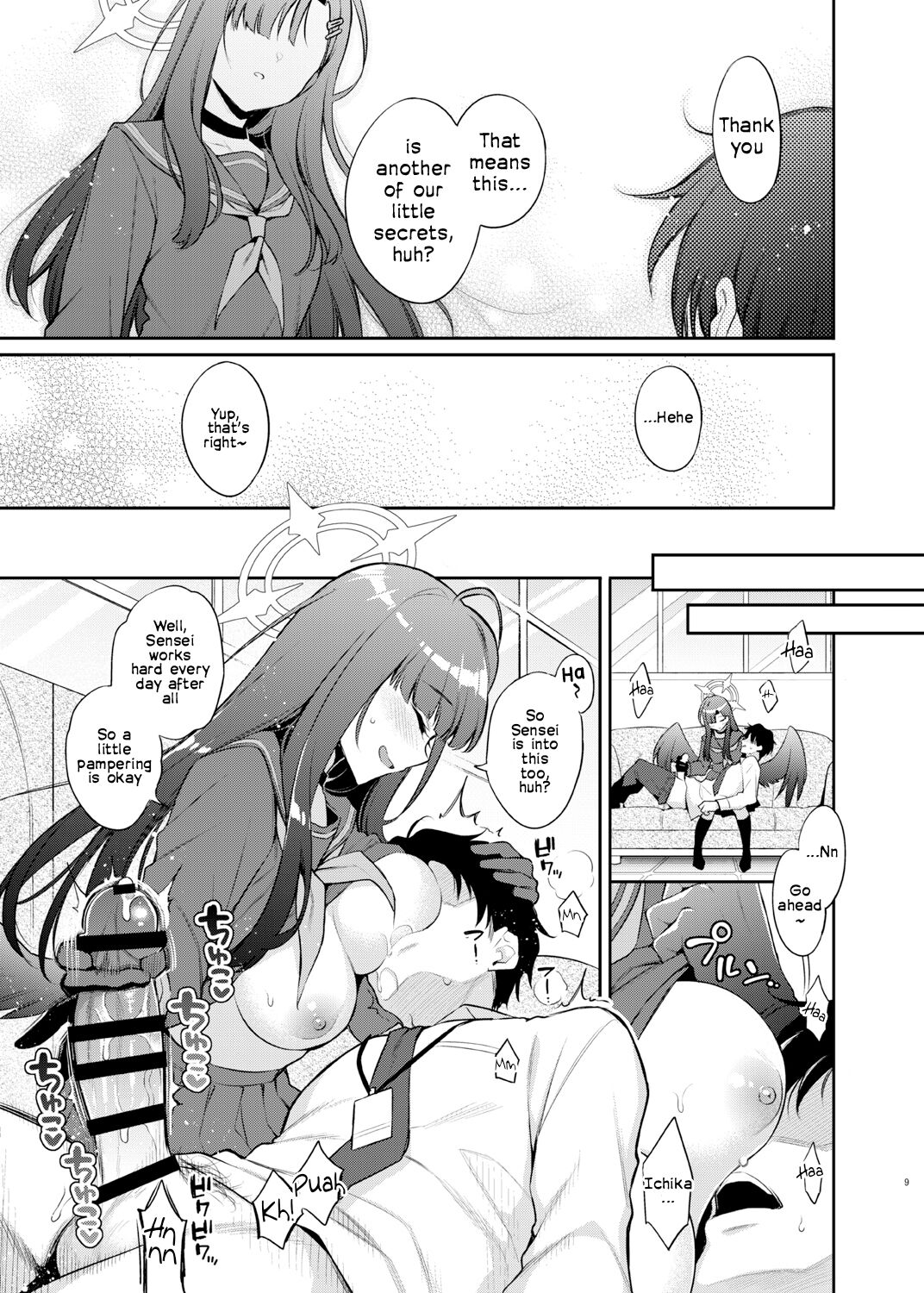 [K+W (sasachinn)]Sensei, Kyou mo Kore no Jikan ssu yo | Sensei, It's Time for You to Cum Today Too ♡(Blue Archive) [English] [Frankie M] [Digital] Page 9