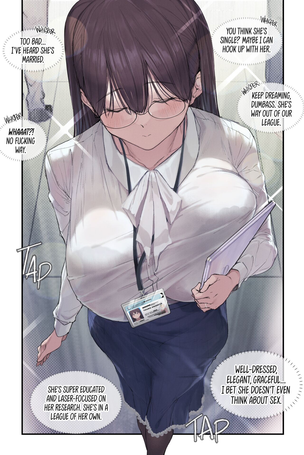 [Yomoda Yomo]Intelli Hitozuma Amamiya Touko Sensei no Hatsujou | Touko Amamiya: Wife, Scholar, Professor in HEAT[English] [Artistan] [Decensored] [Digital] Page 4