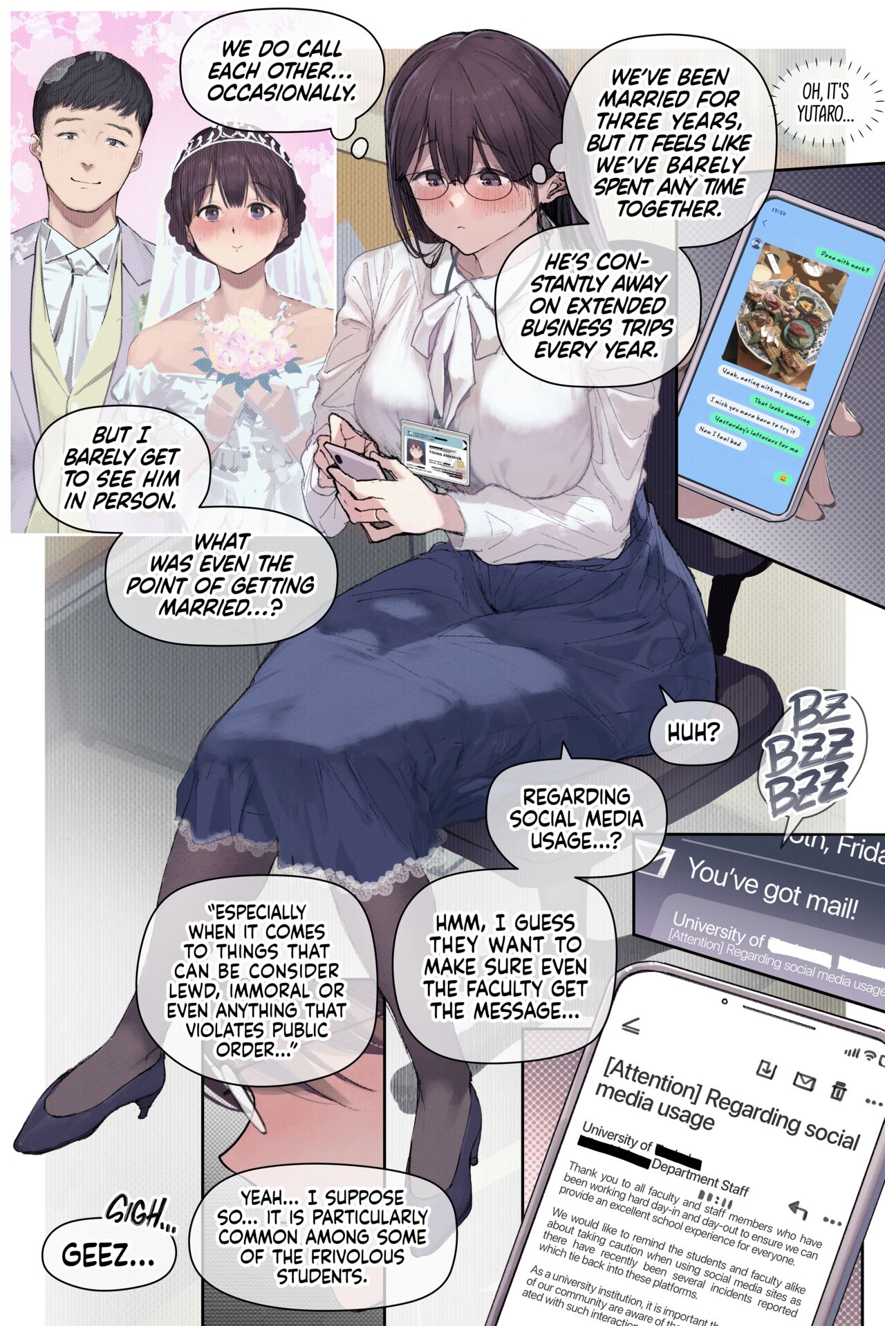 [Yomoda Yomo]Intelli Hitozuma Amamiya Touko Sensei no Hatsujou | Touko Amamiya: Wife, Scholar, Professor in HEAT[English] [Artistan] [Decensored] [Digital] Page 6