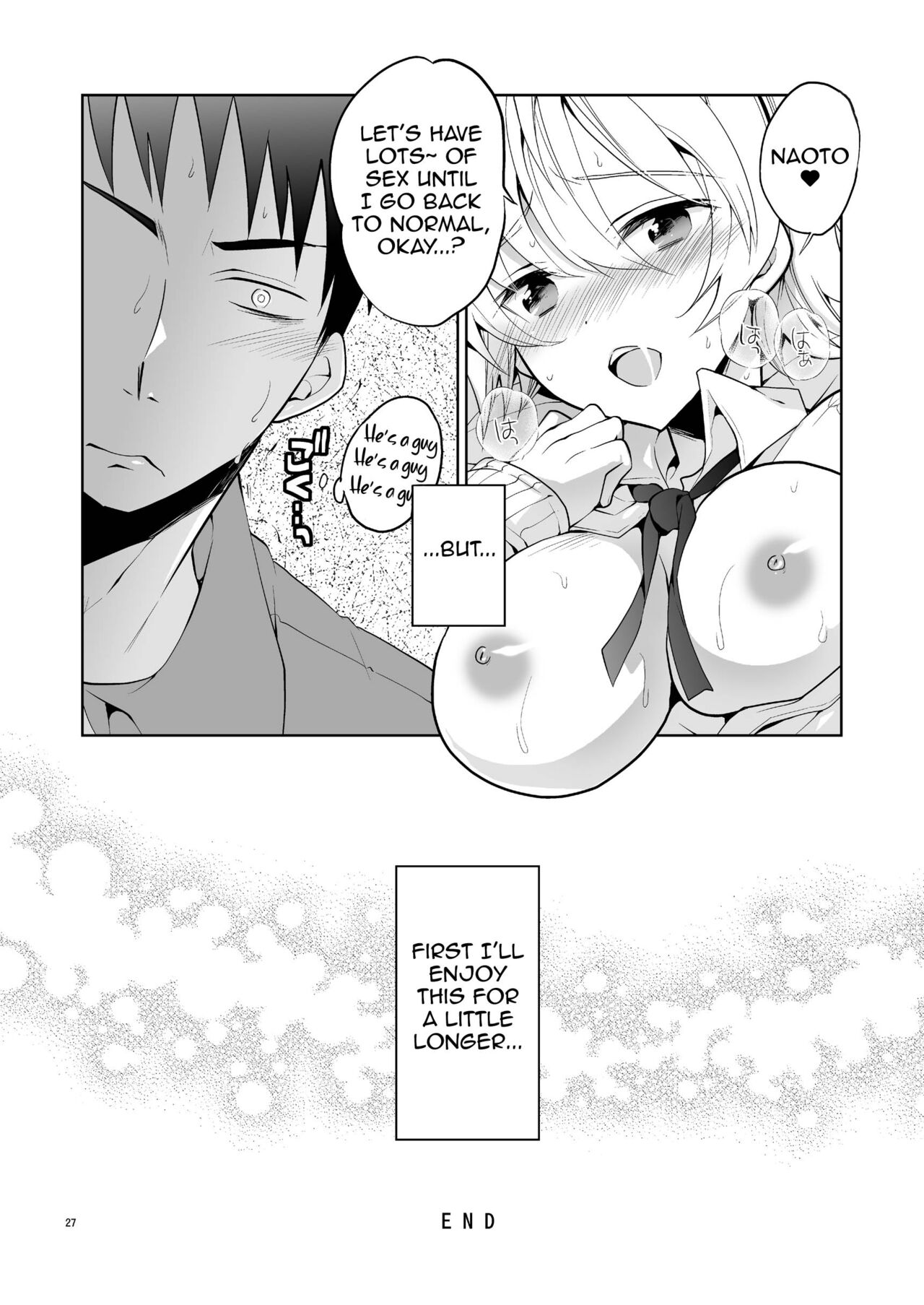 [T-NORTH (Matsumoto Mitohi.)]Q.N.A. Kyuu ni Nyotaika shita node Otoko Tomodachi to Self AV Totte mita.[English] [Digital] Page 27